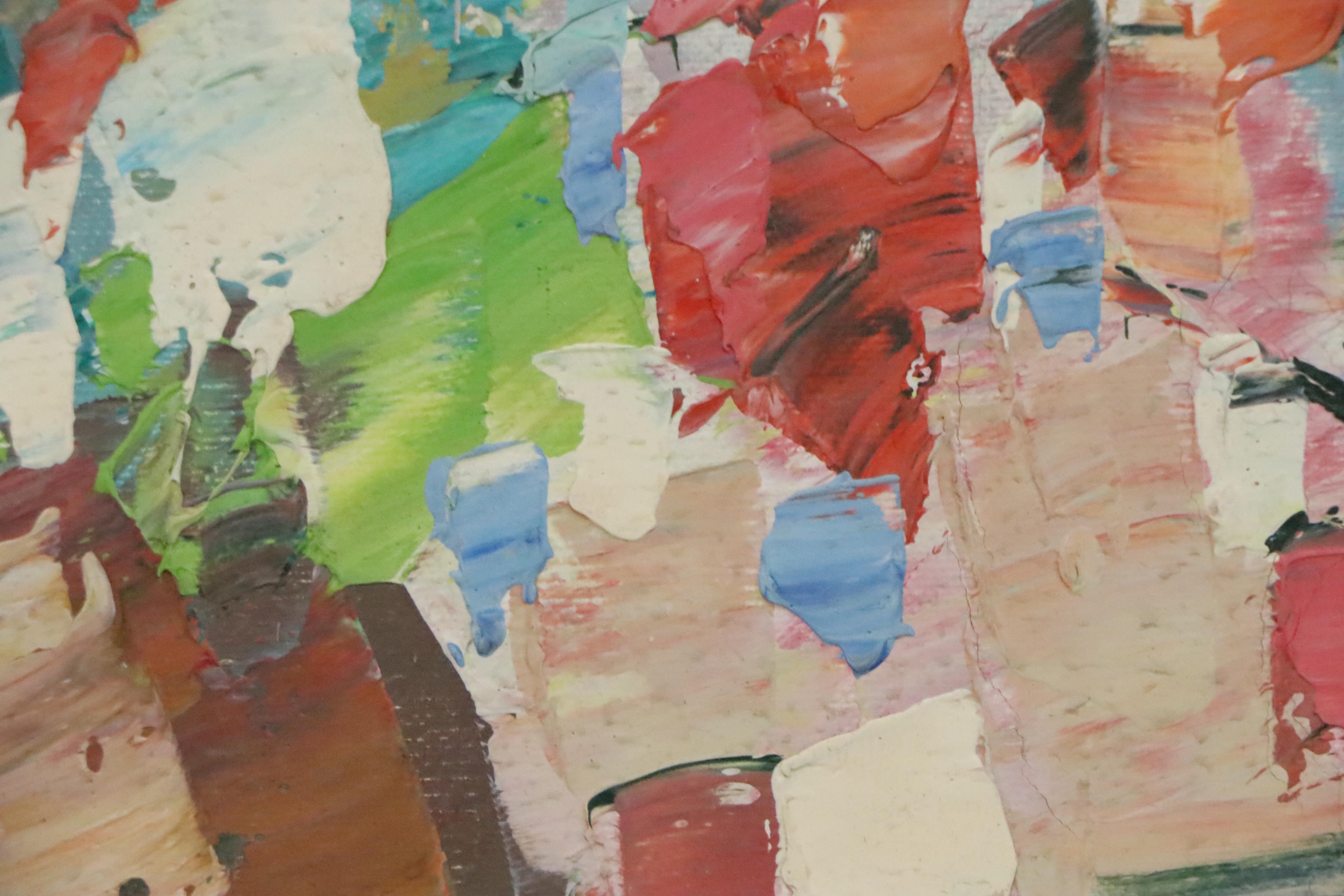 Expressionist Style Floral Still Life Oil Painting, Mid to Late 20th Century