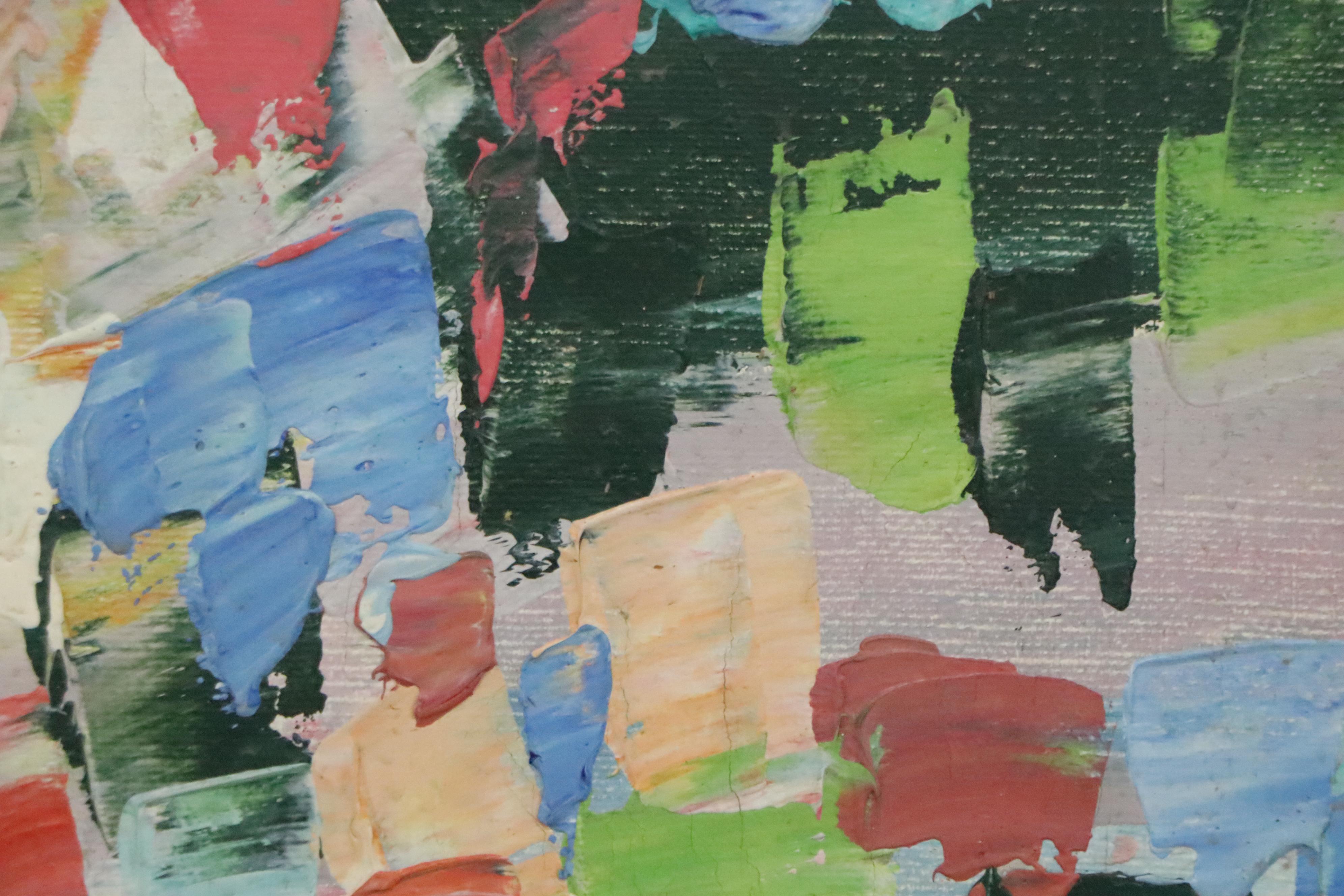 Expressionist Style Floral Still Life Oil Painting, Mid to Late 20th Century