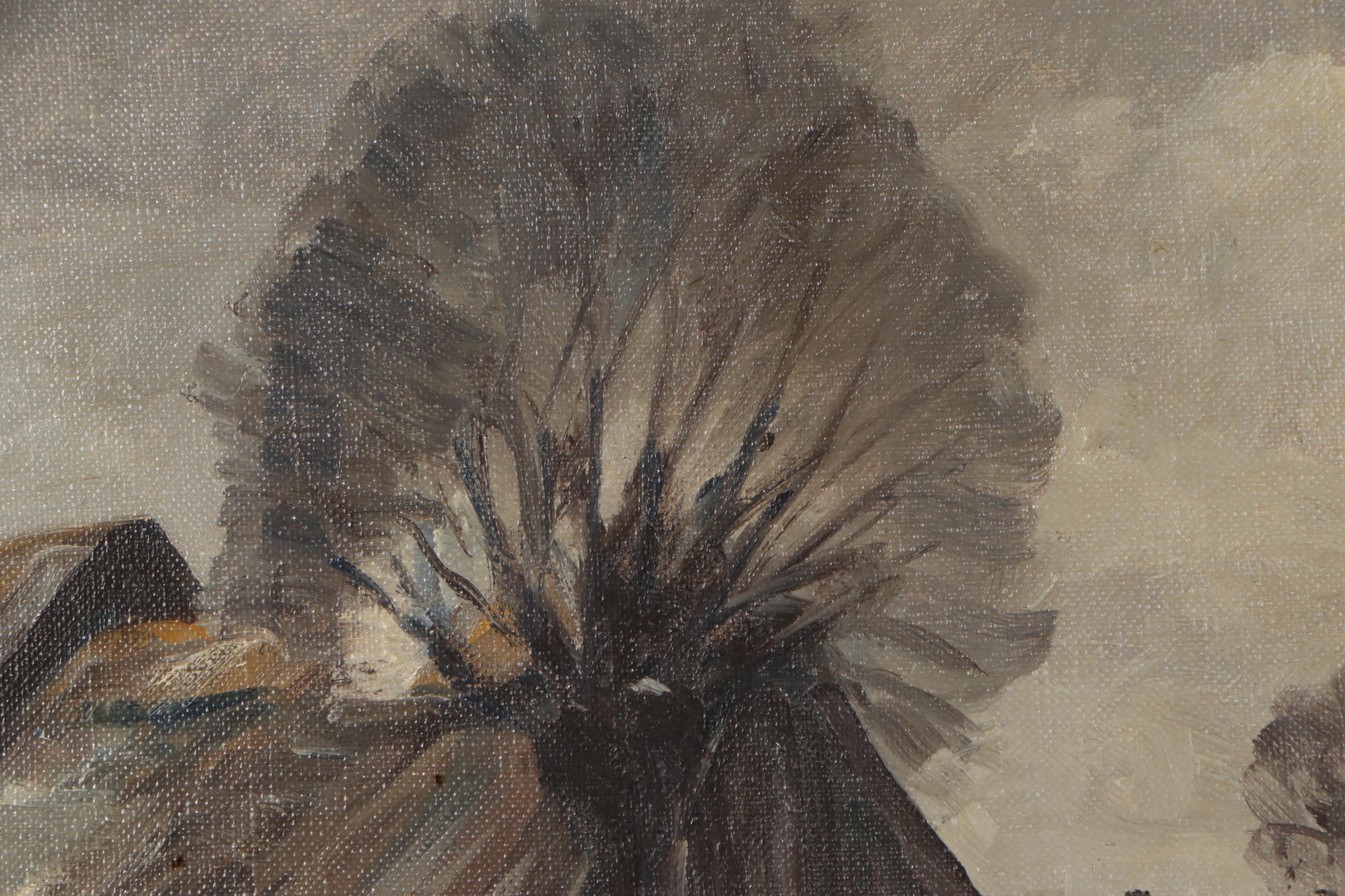 Jacob Meyer Snowy Danish Landscape Oil Painting, 20th Century