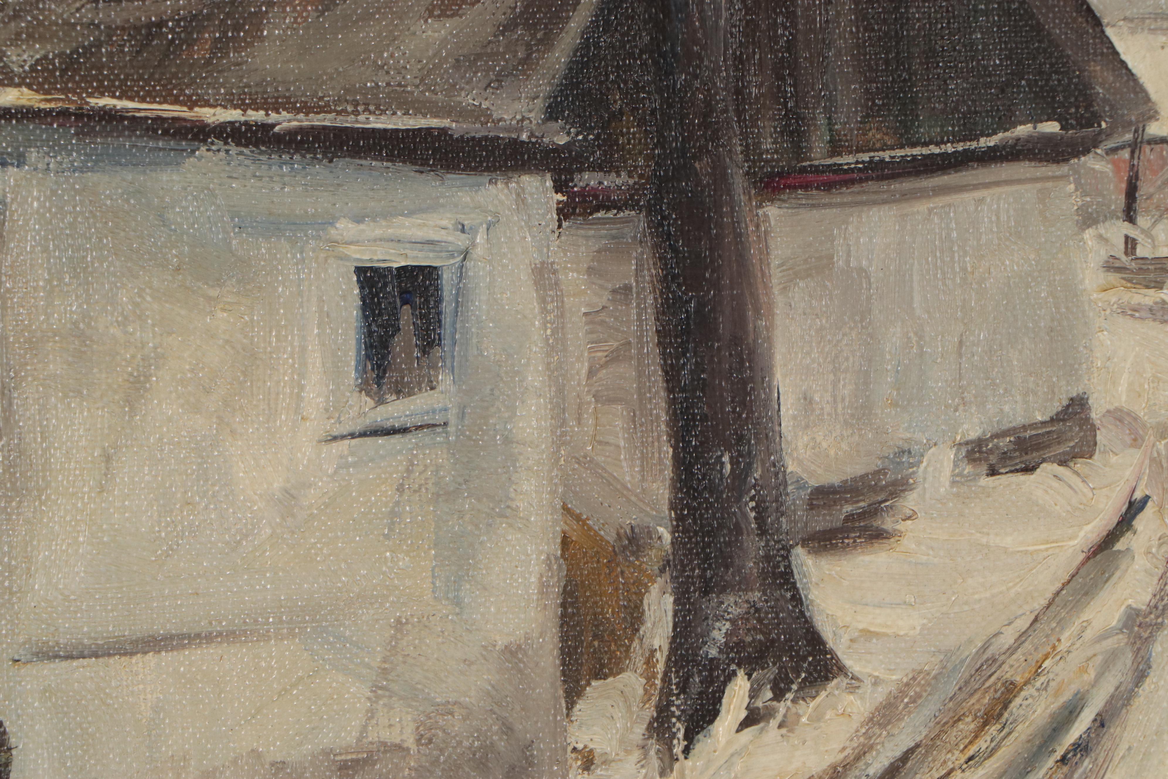 Jacob Meyer Snowy Danish Landscape Oil Painting, 20th Century