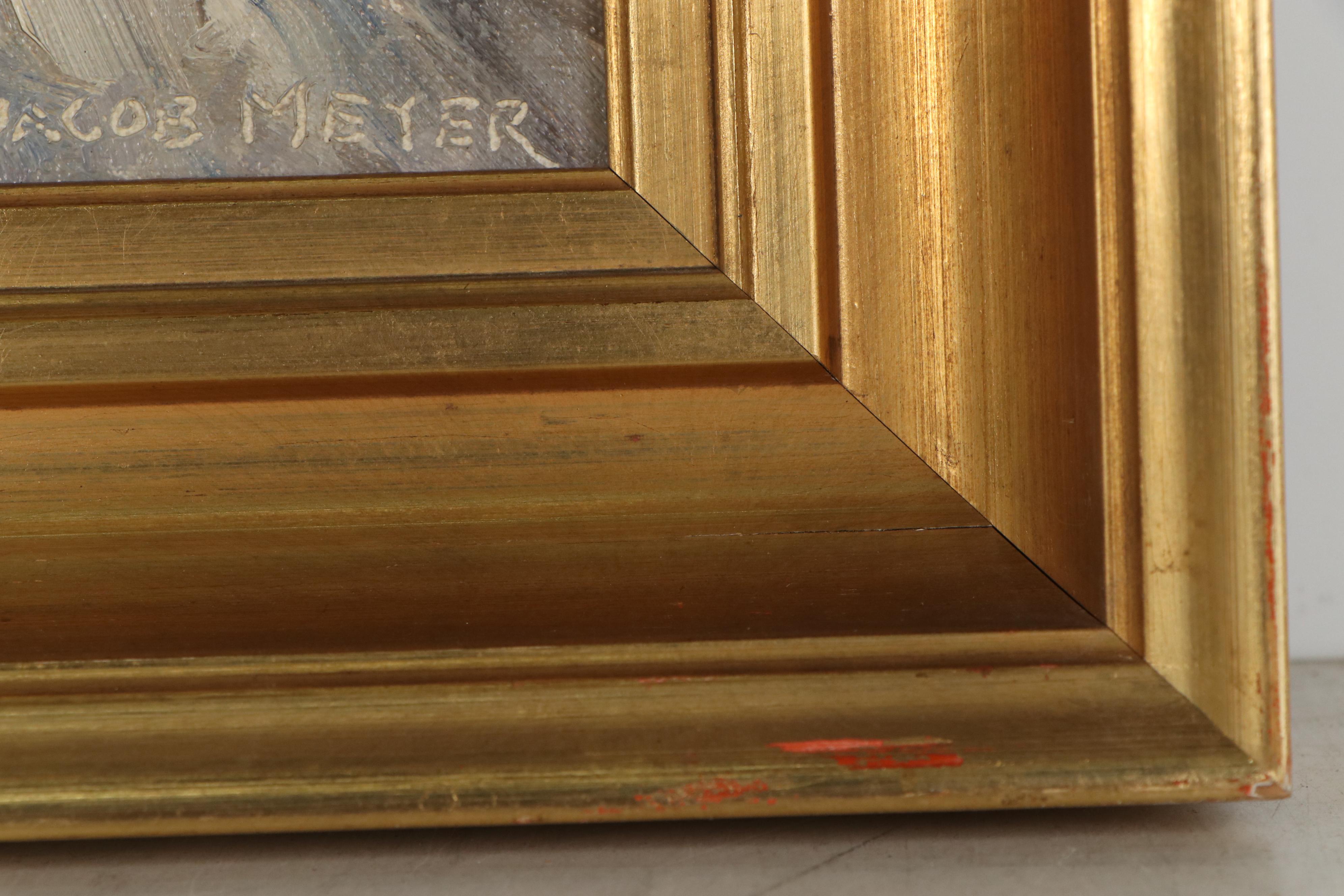 Jacob Meyer Snowy Danish Landscape Oil Painting, 20th Century