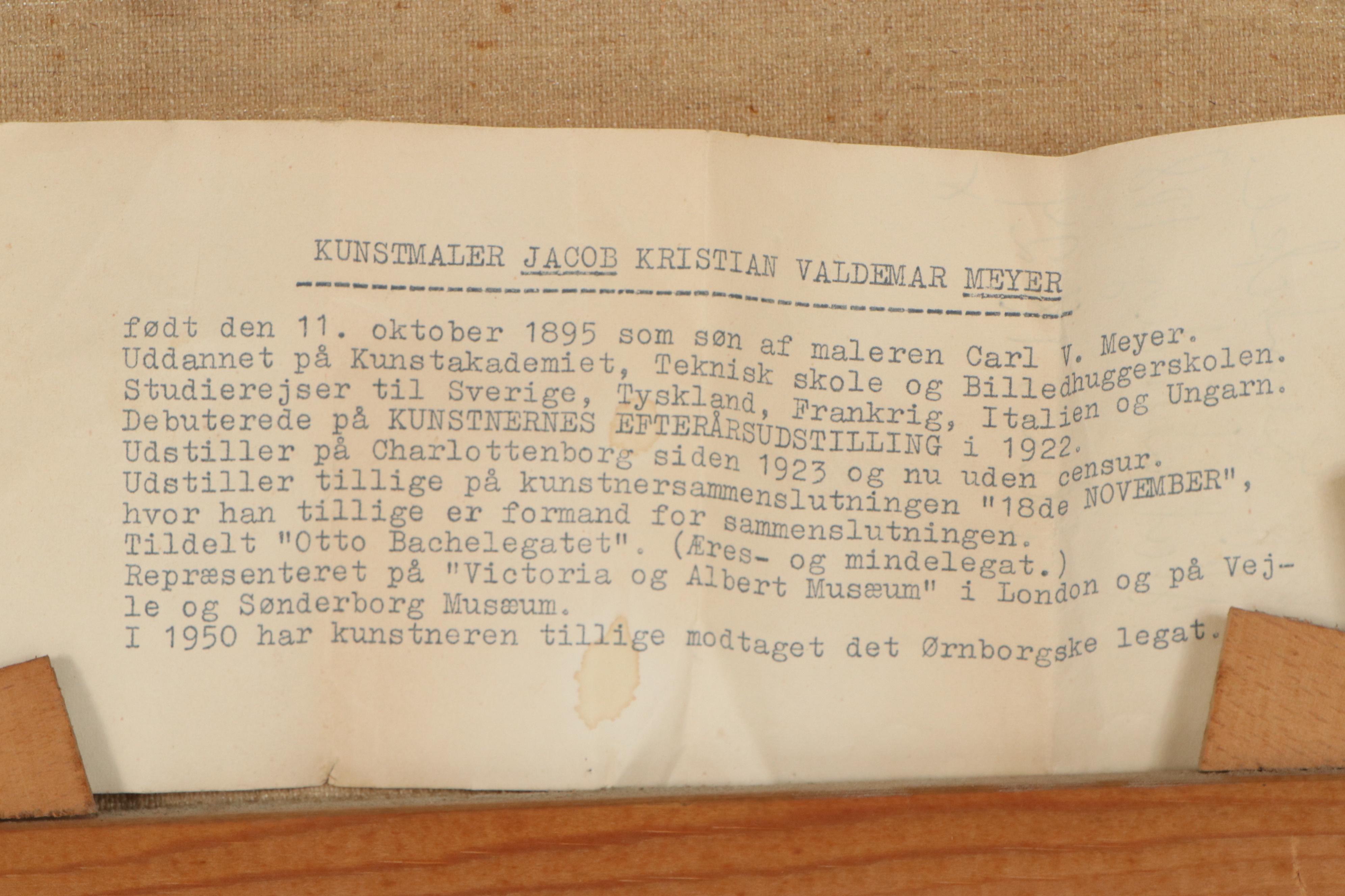 Jacob Meyer Snowy Danish Landscape Oil Painting, 20th Century