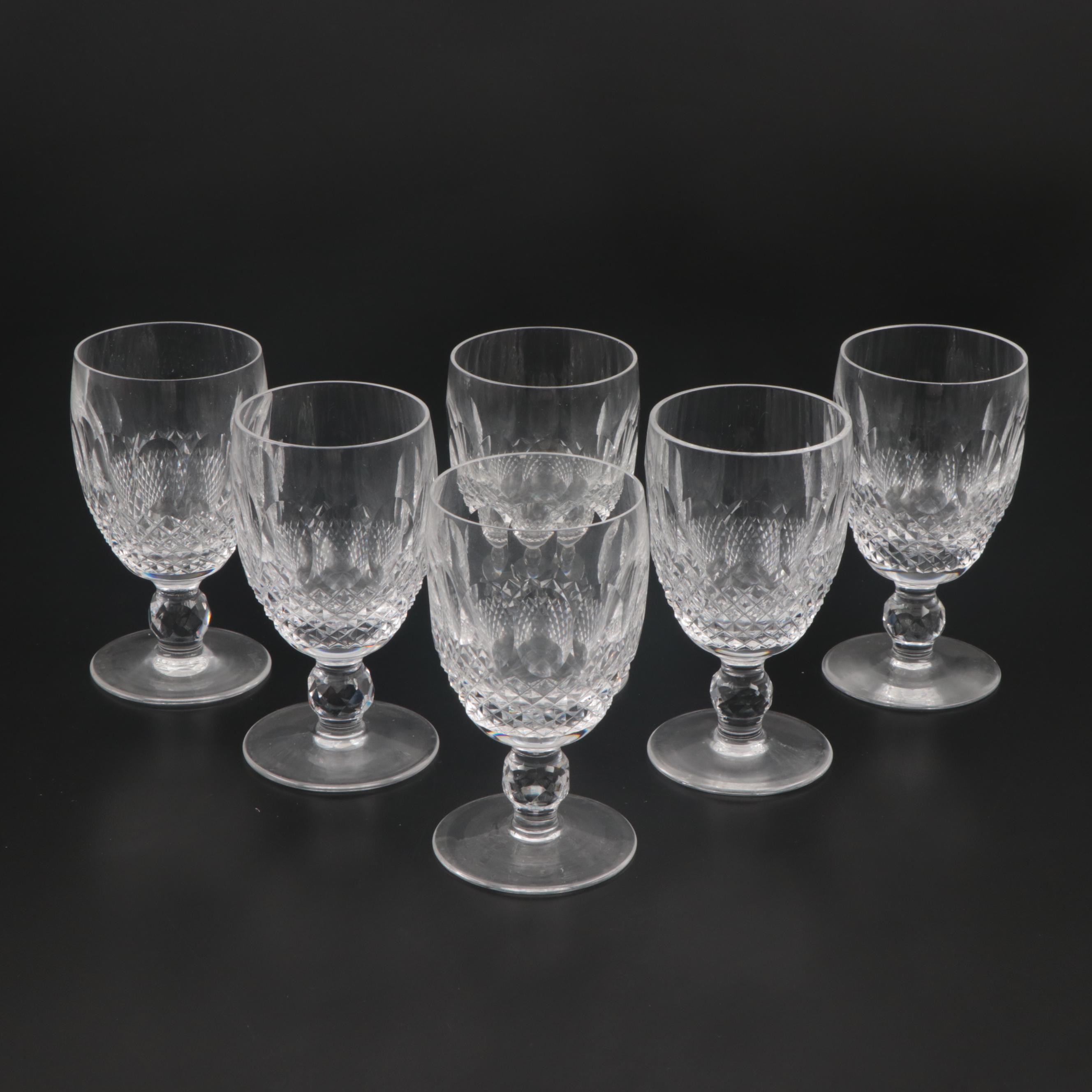 Waterford Crystal "Colleen Short Stem" Water Goblets and Claret Wine Glasses