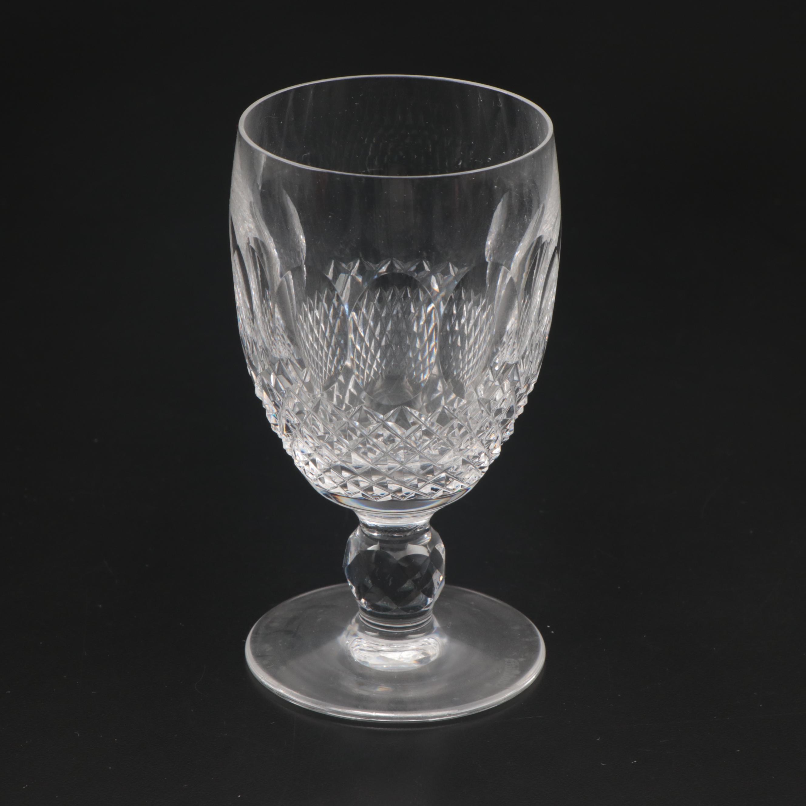 Waterford Crystal "Colleen Short Stem" Water Goblets and Claret Wine Glasses