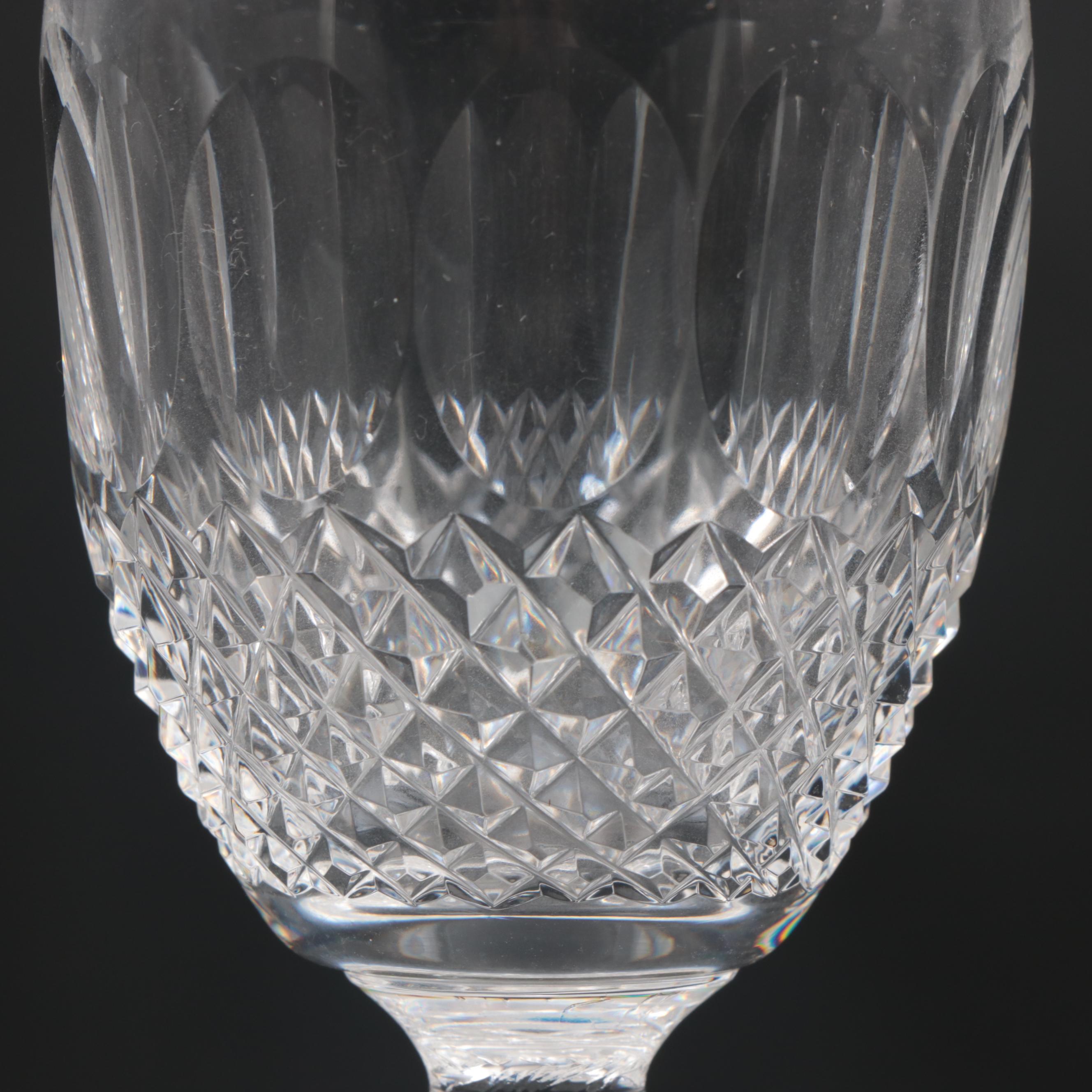 Waterford Crystal "Colleen Short Stem" Water Goblets and Claret Wine Glasses