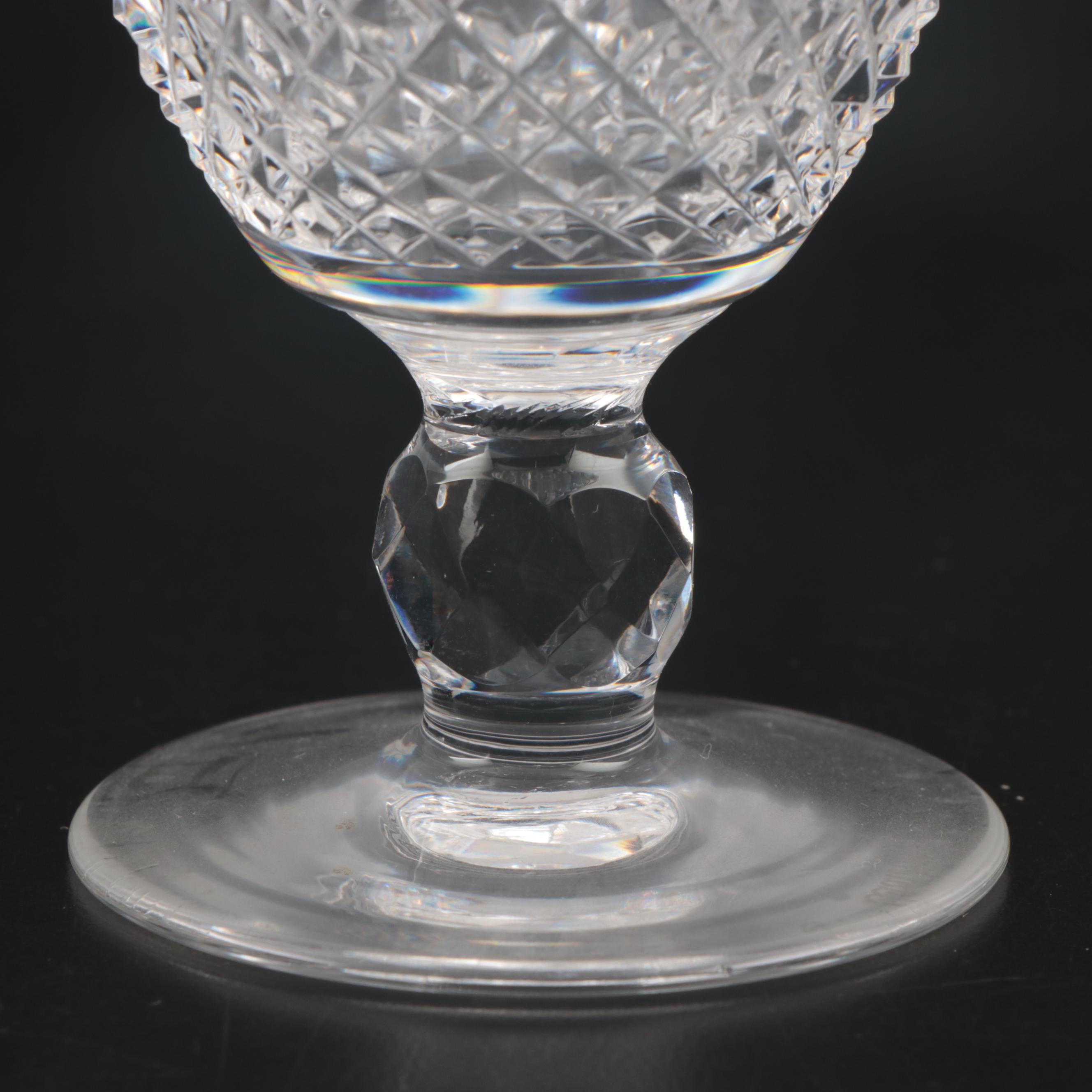 Waterford Crystal "Colleen Short Stem" Water Goblets and Claret Wine Glasses