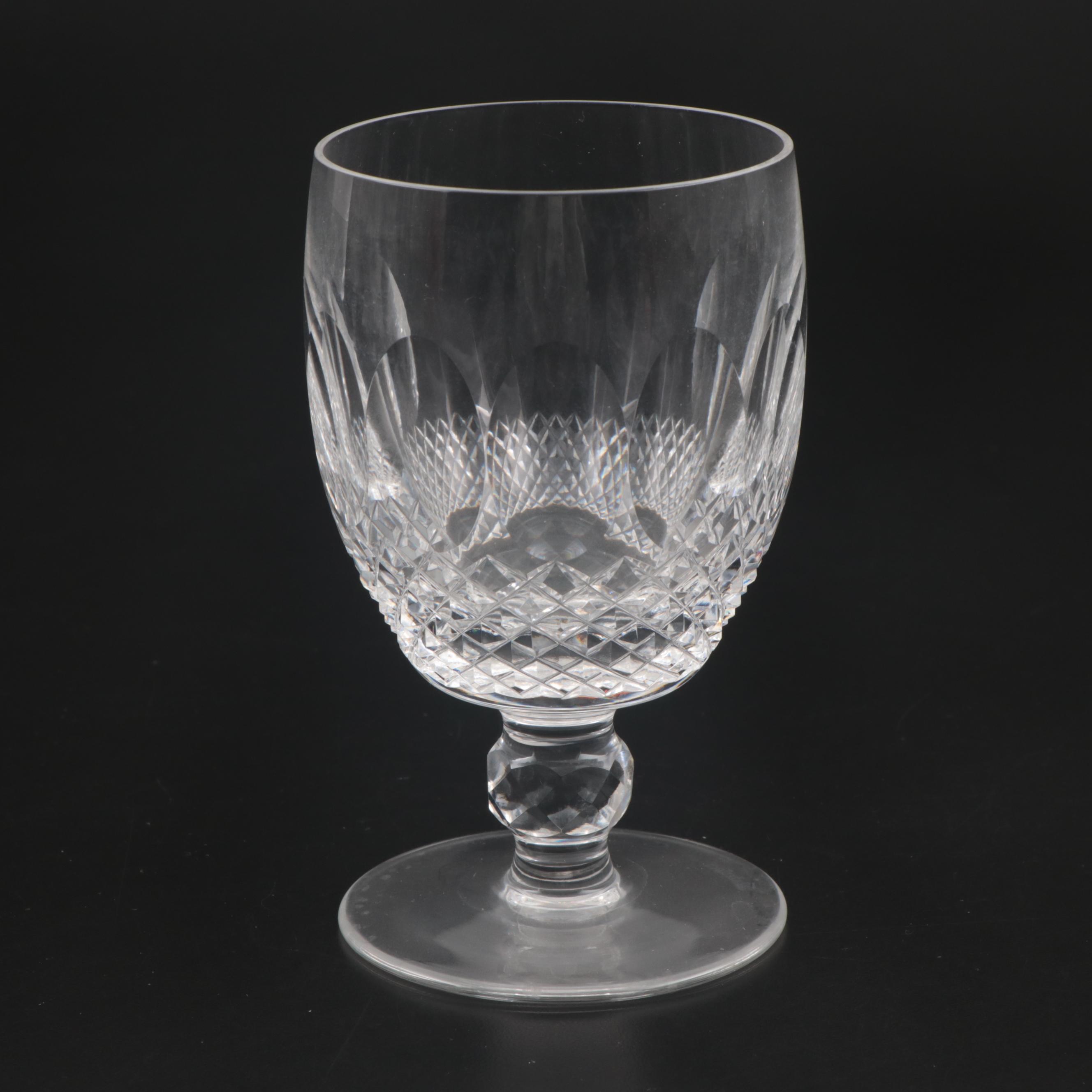 Waterford Crystal "Colleen Short Stem" Water Goblets and Claret Wine Glasses