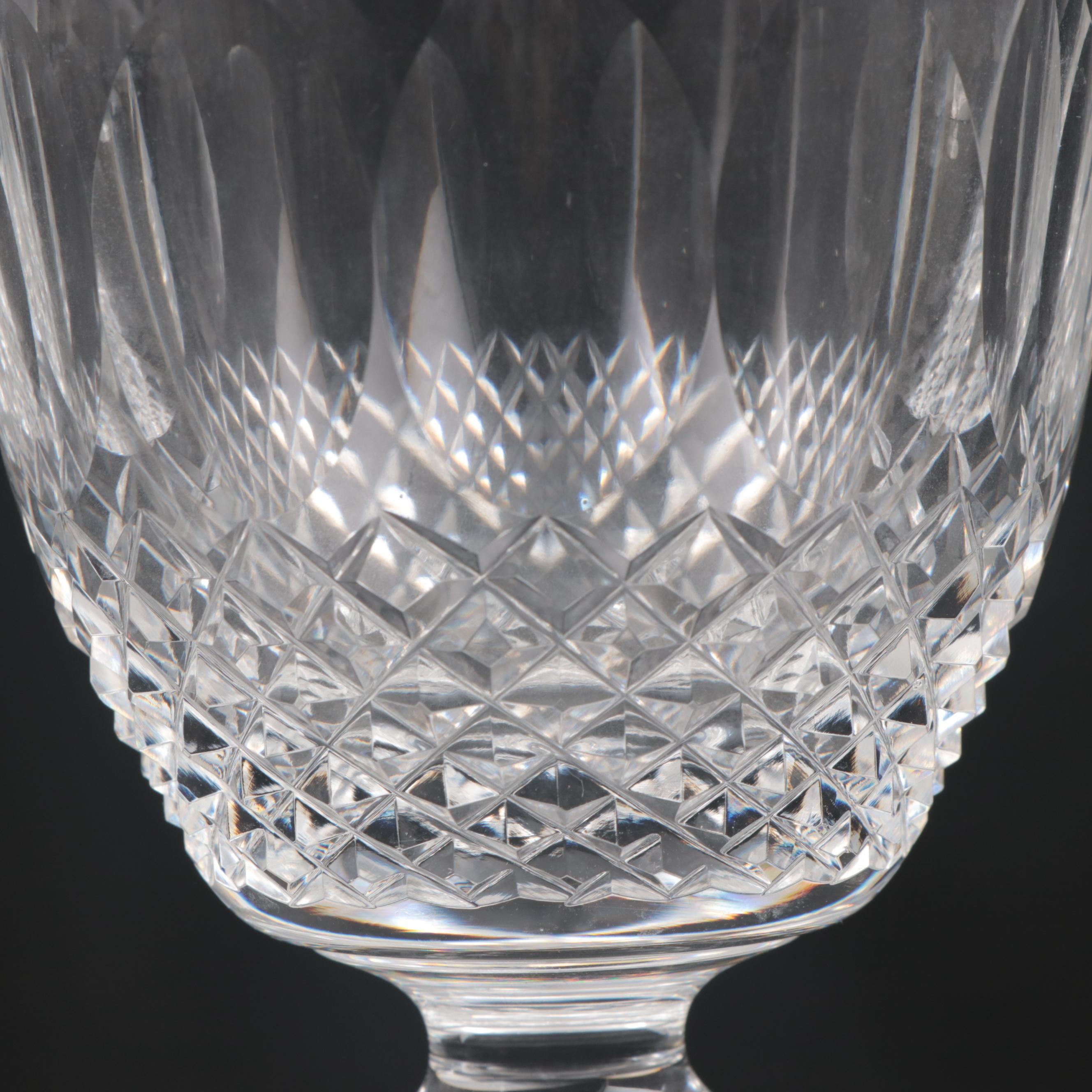 Waterford Crystal "Colleen Short Stem" Water Goblets and Claret Wine Glasses