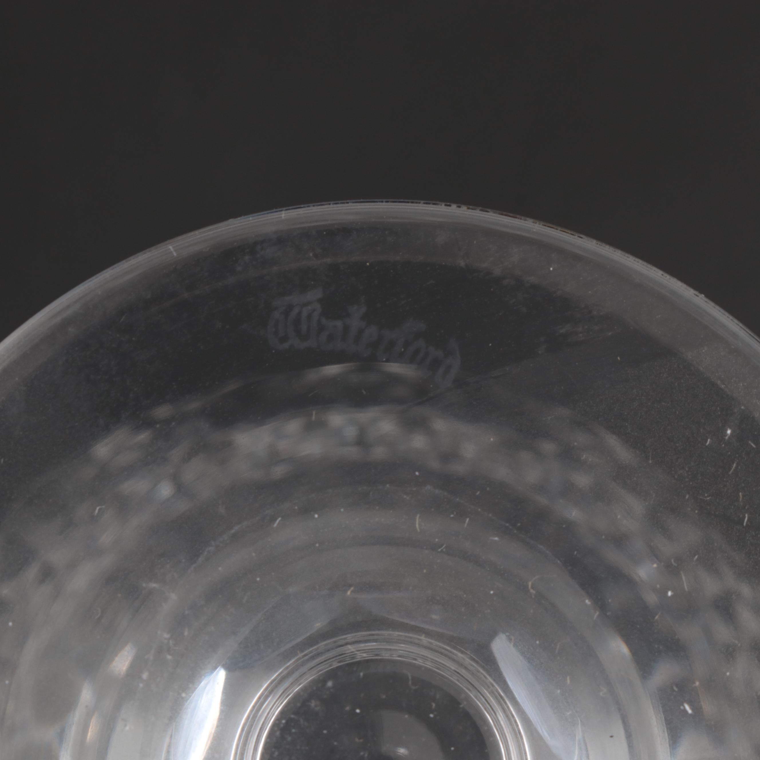 Waterford Crystal "Colleen Short Stem" Water Goblets and Claret Wine Glasses