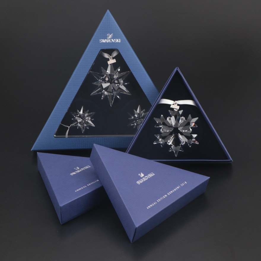 Limited Edition Swarovski Crystal Annual Snowflake Ornaments