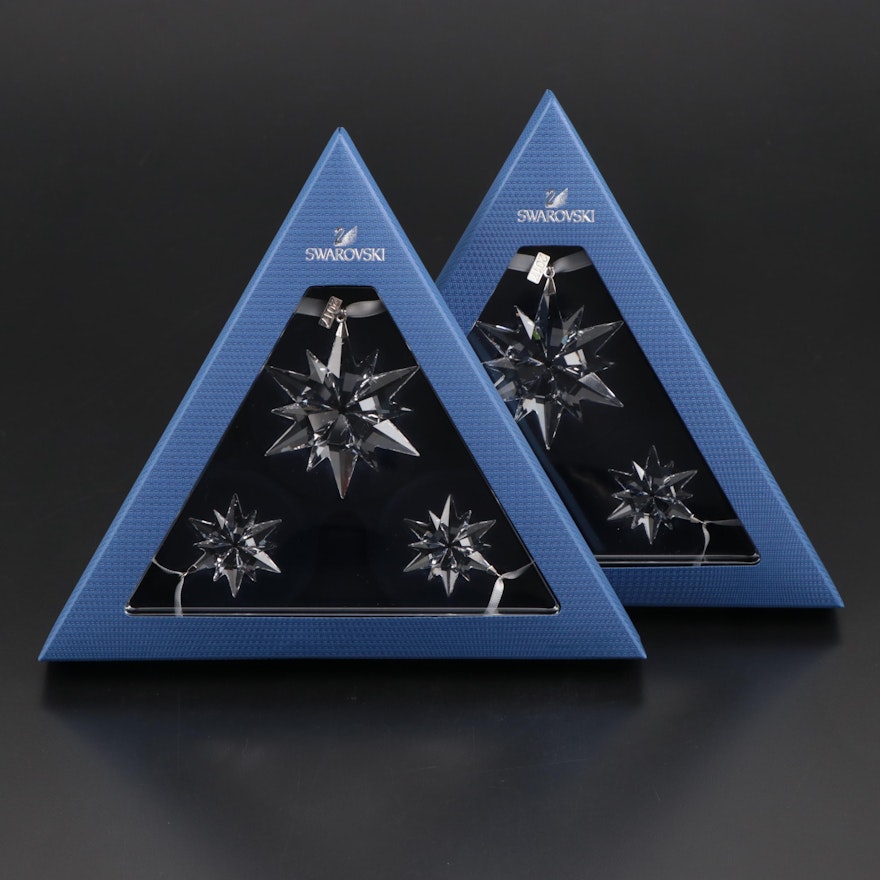 Limited Edition Swarovski Crystal Annual Snowflake Ornament Sets, 2017