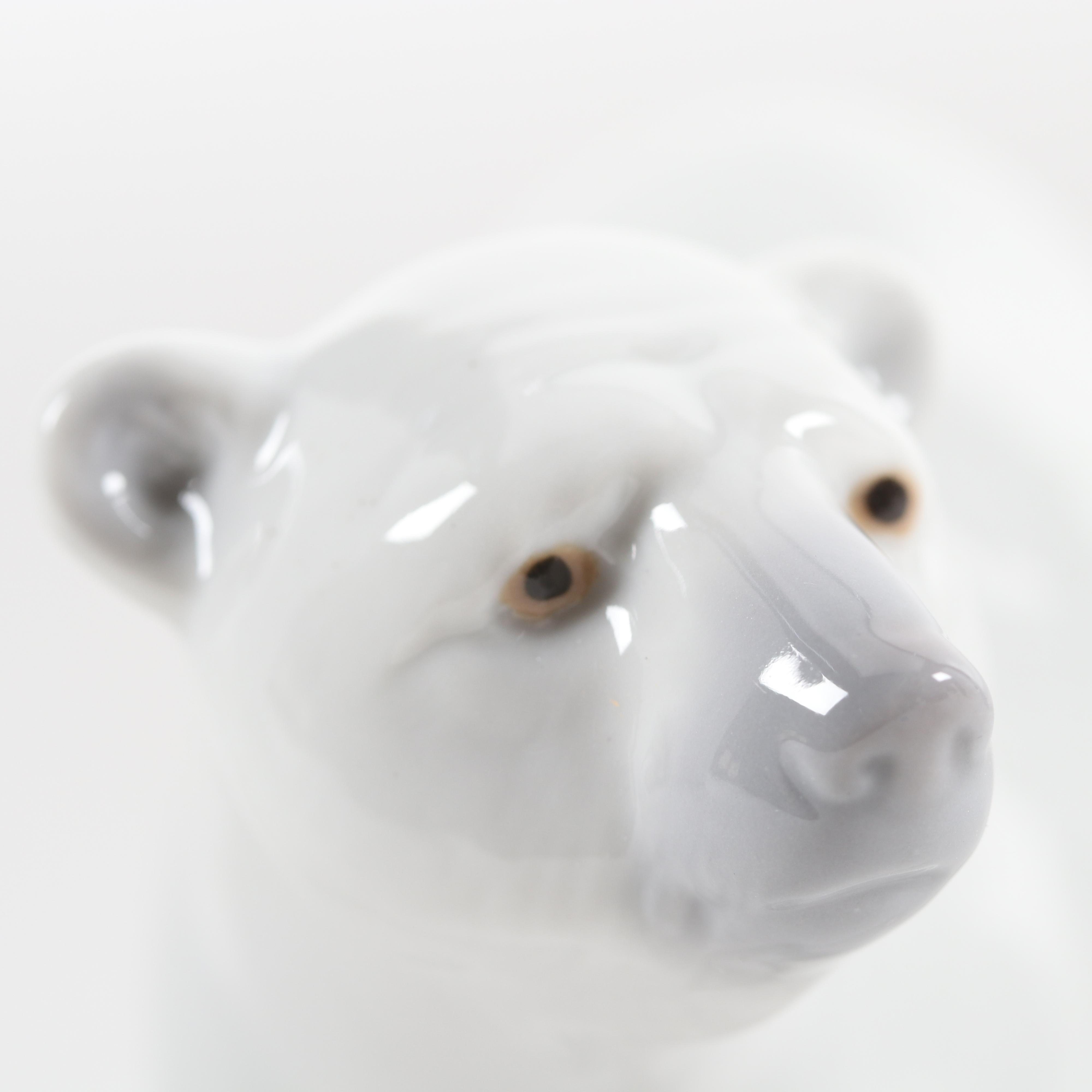 Lladró "Attentive Polar Bear" and "Resting Polar Bear" Porcelain Figurines