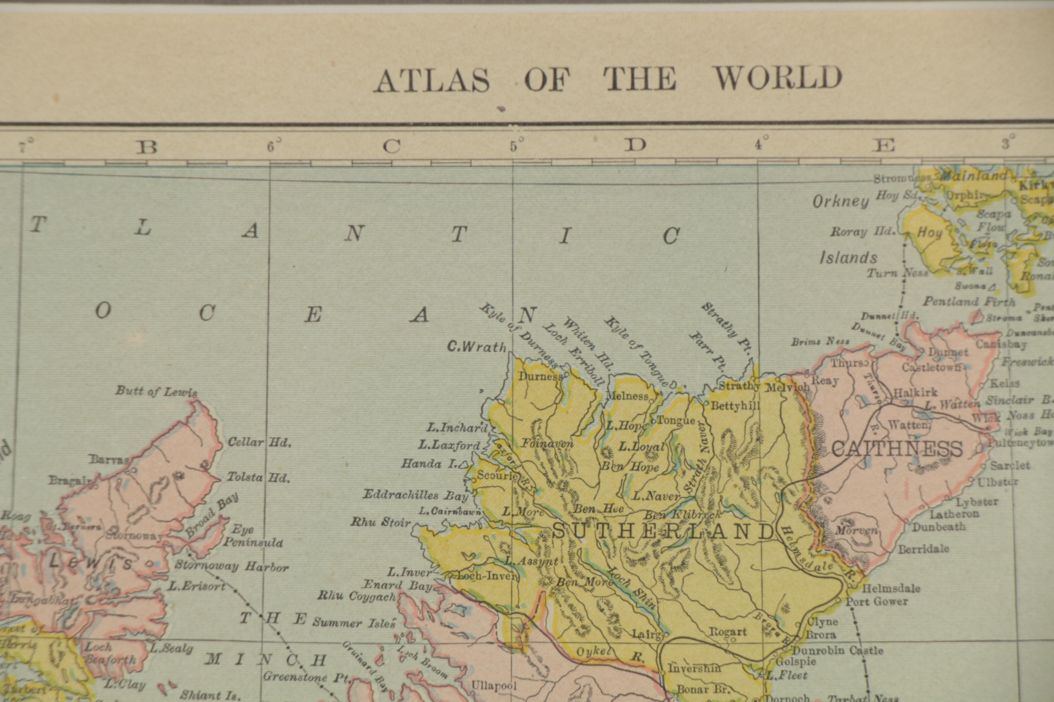 C.S. Hammond Map of Scotland from "Hammond's Modern Atlas," circa 1909