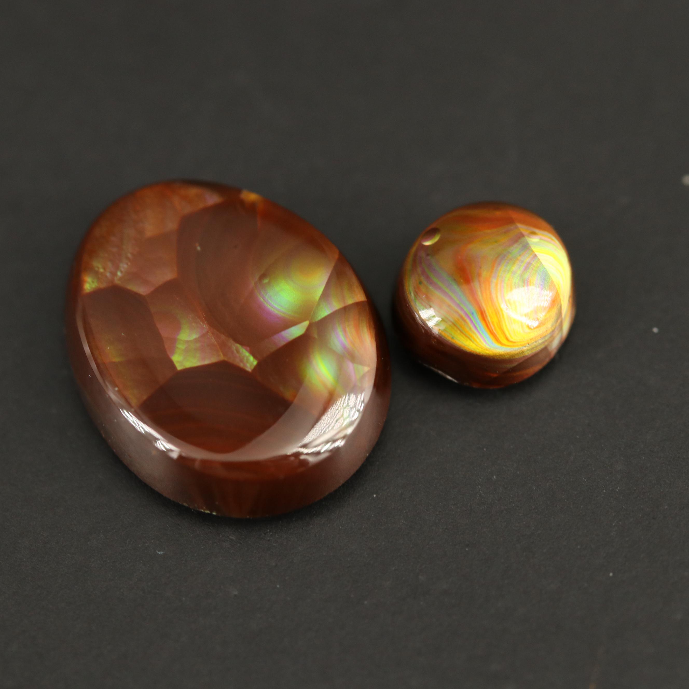 Loose Cabochon Fire Agates