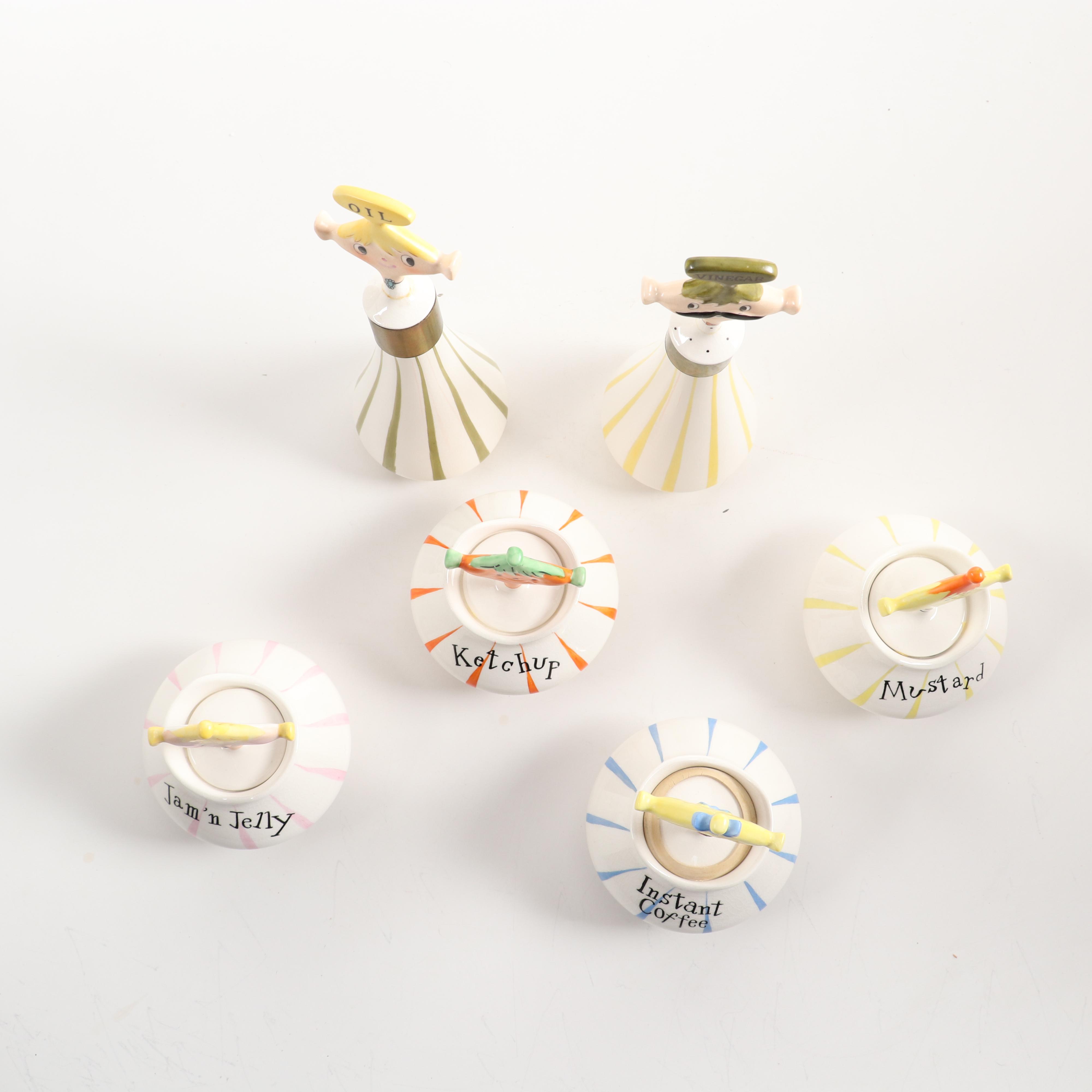 Holt Howard "Pixieware" Condiment Jars and Oil and Vinegar Cruets