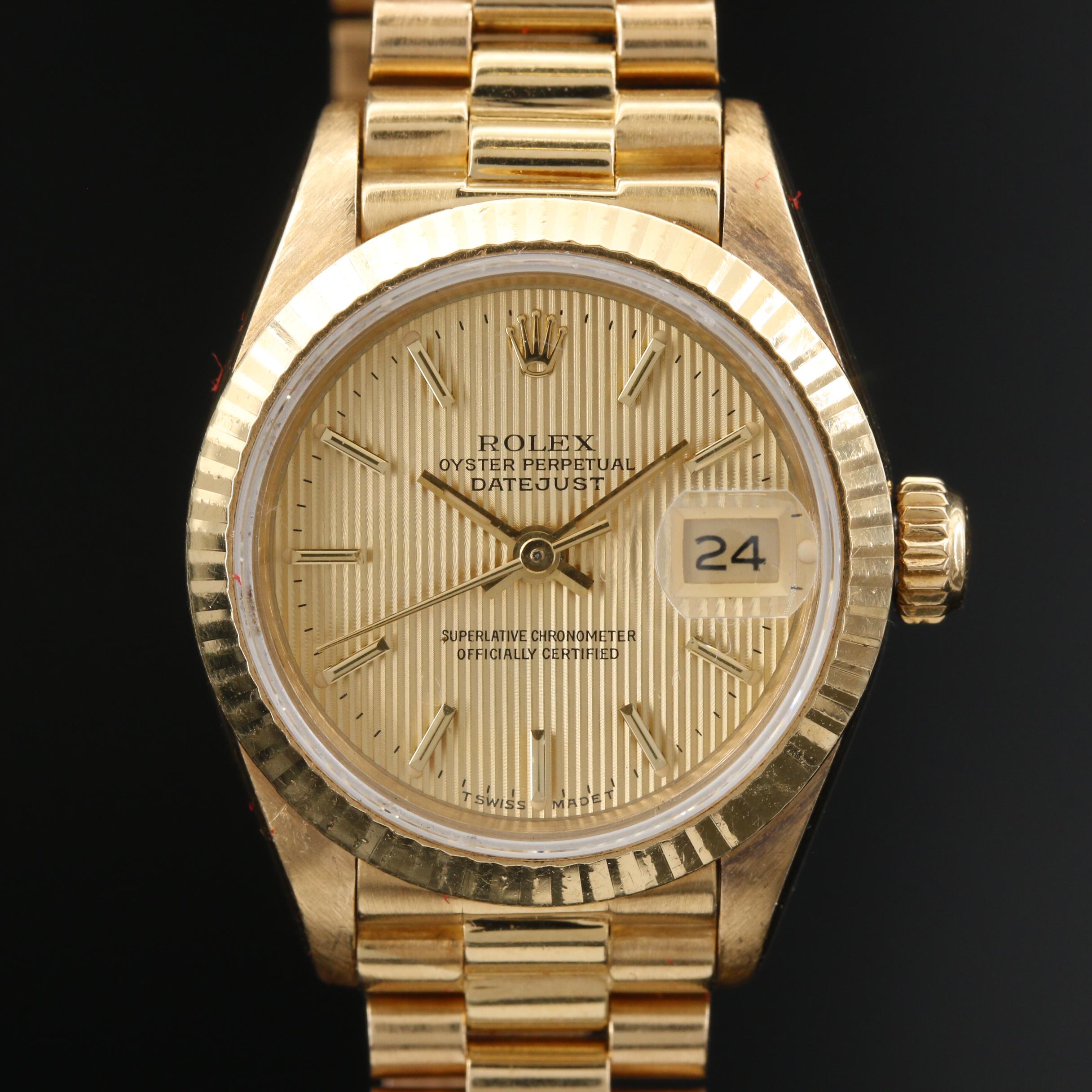 1985 Rolex Datejust President 18K Gold Automatic Watch