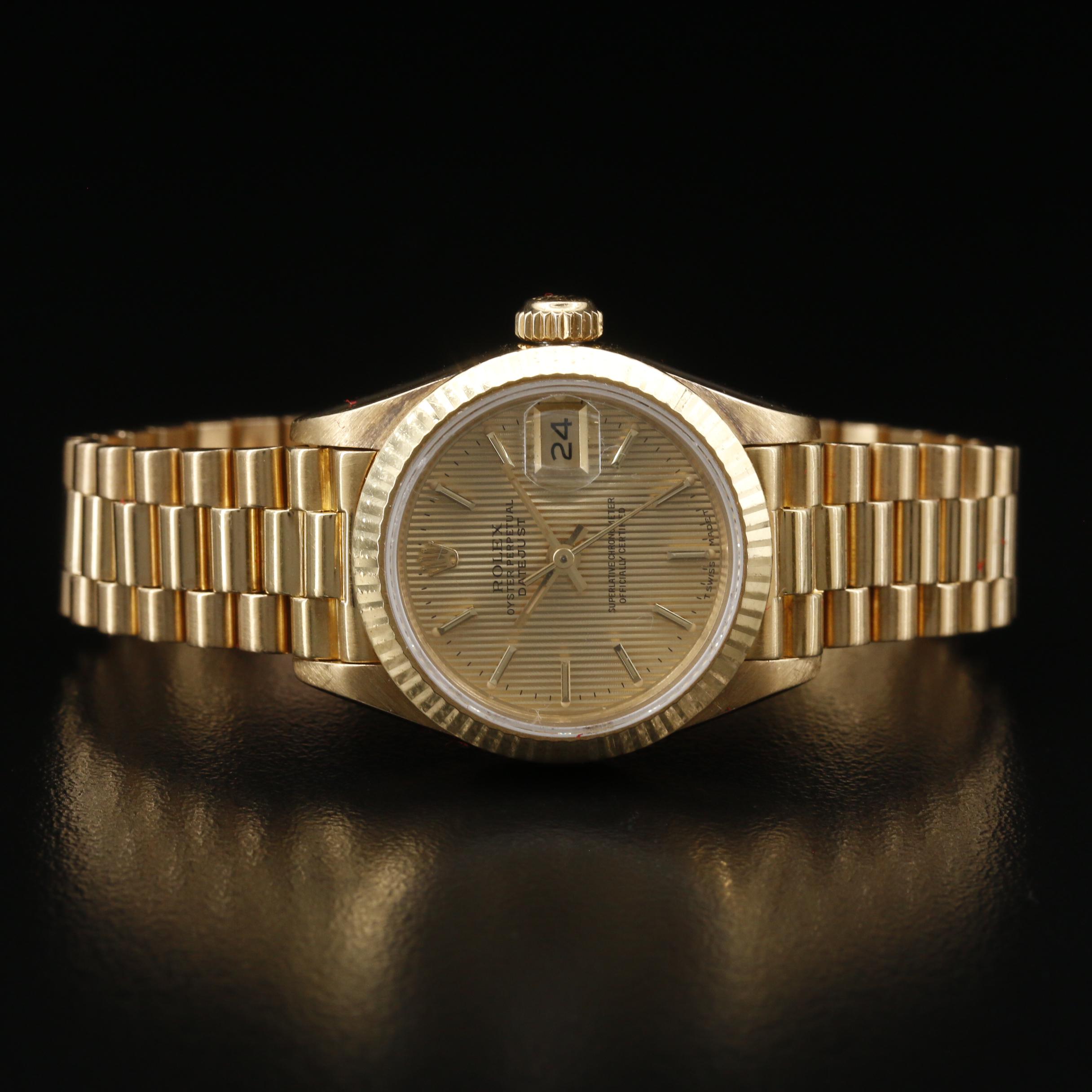 1985 Rolex Datejust President 18K Gold Automatic Watch