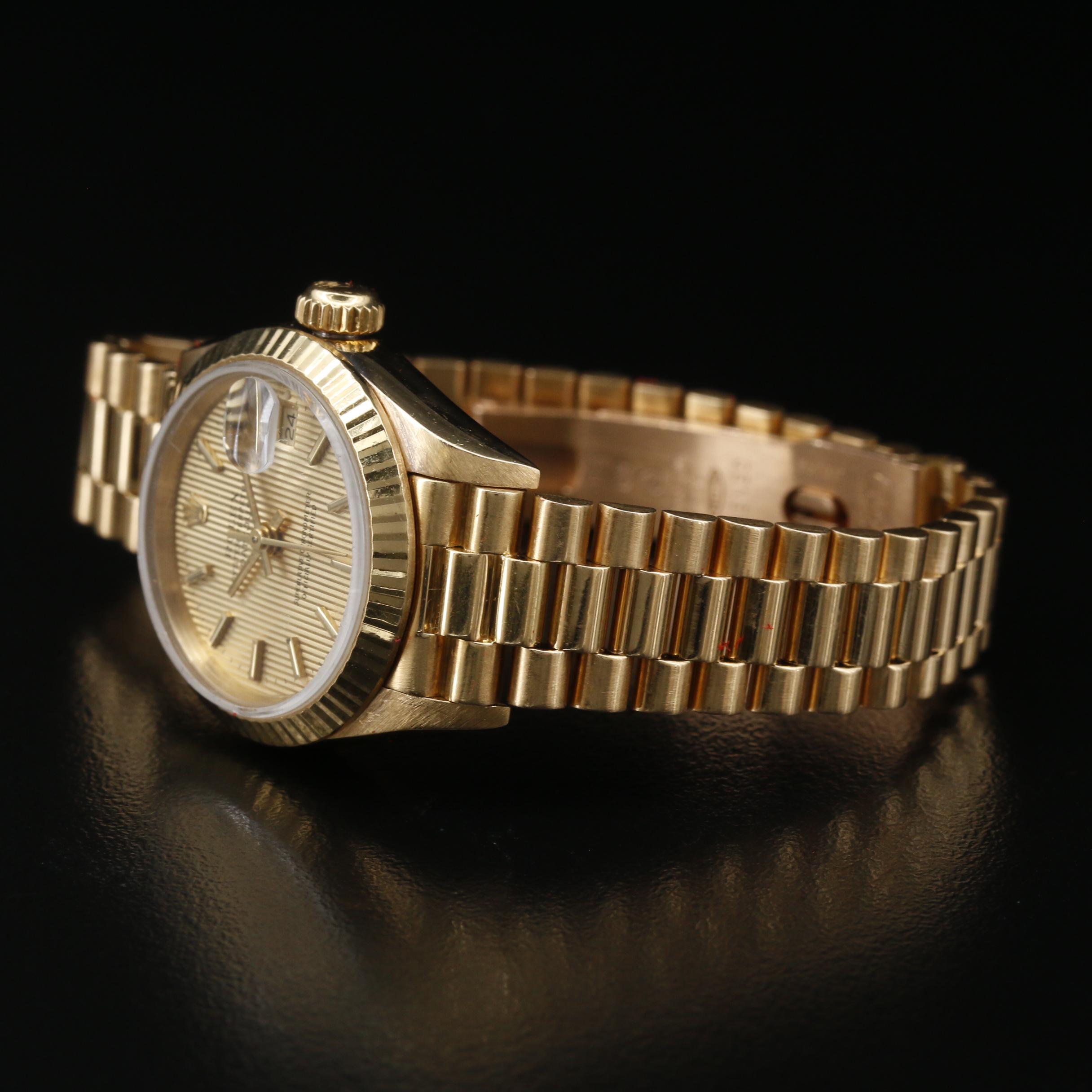 1985 Rolex Datejust President 18K Gold Automatic Watch