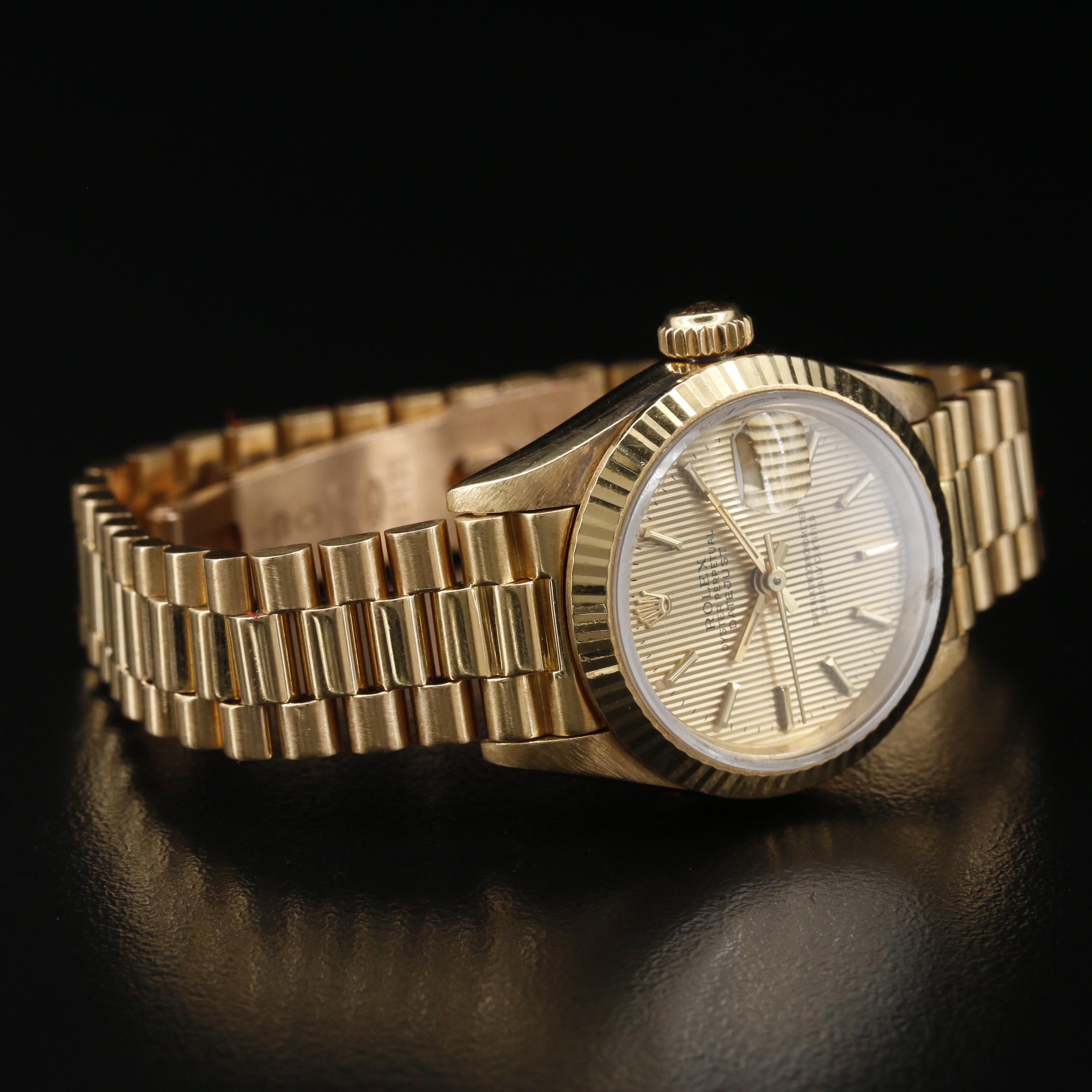1985 Rolex Datejust President 18K Gold Automatic Watch