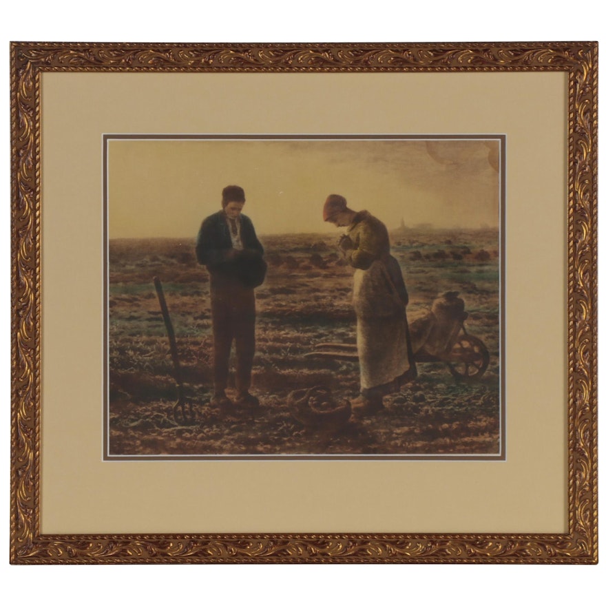 Hand-Colored Photogravure after Jean-François Millet "The Angelus"