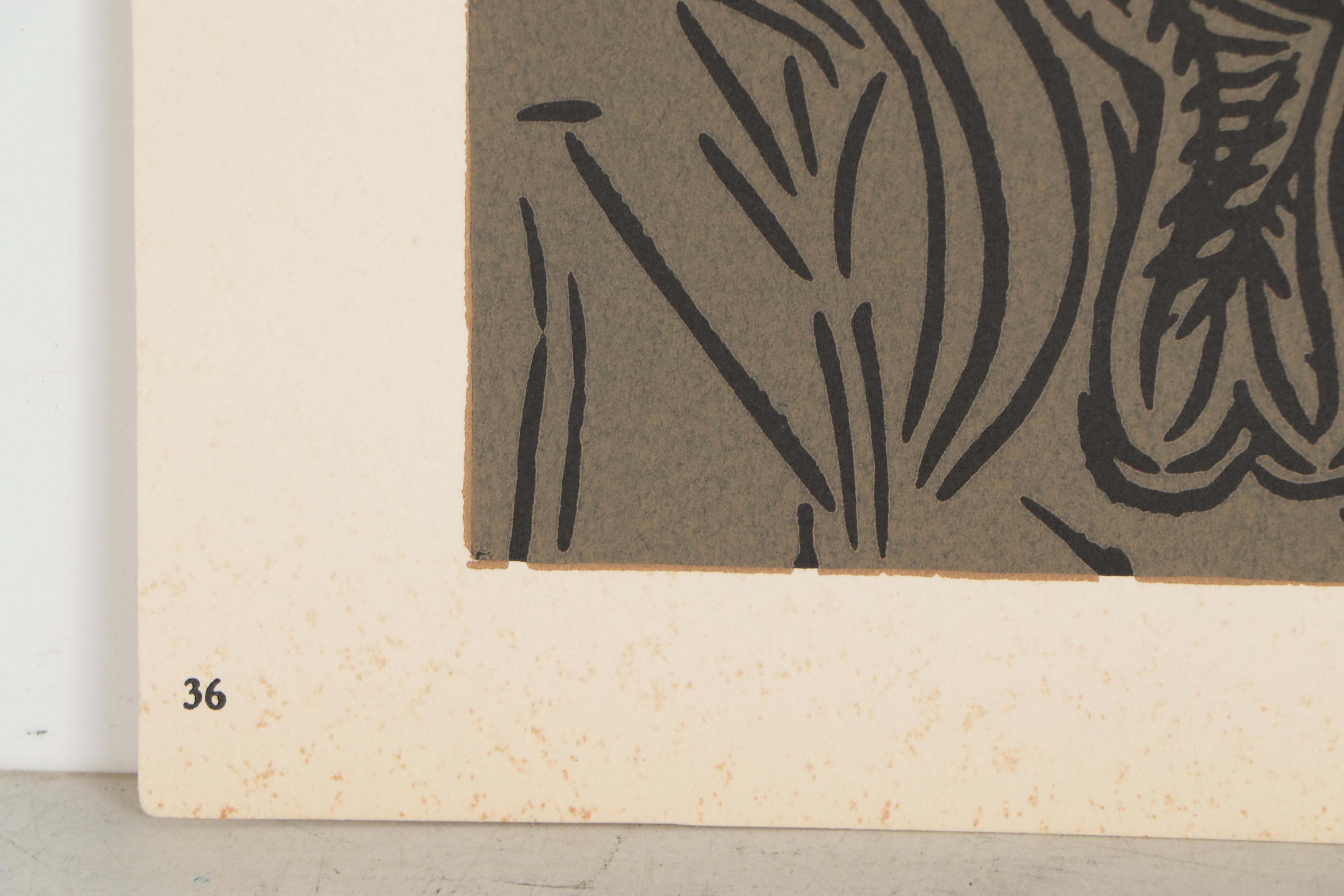 Pablo Picasso Linoleum Cut "Dancers and Musician," 1962