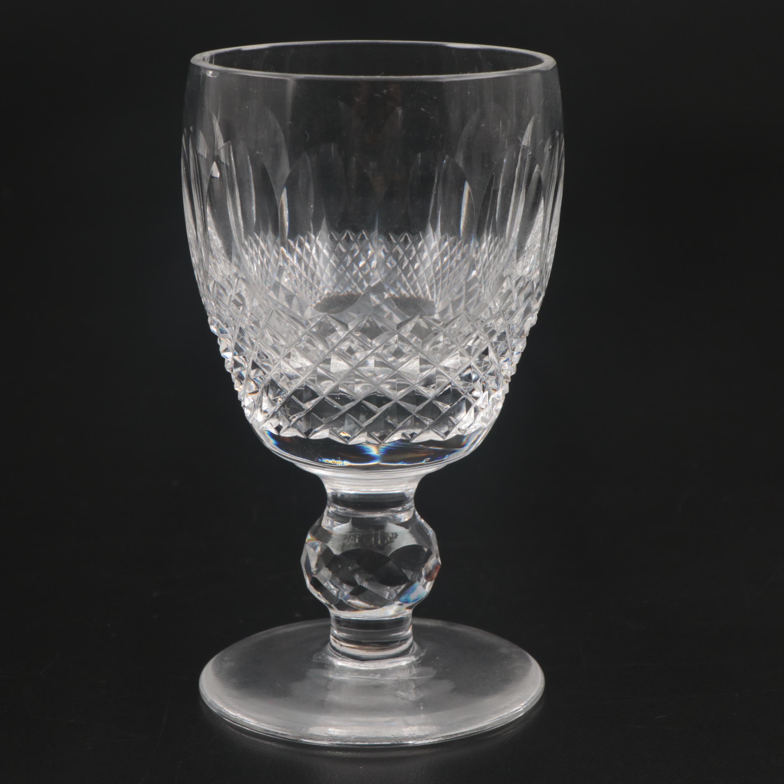 Waterford Crystal "Colleen Short Stem" White Wine and Port Wine Glasses