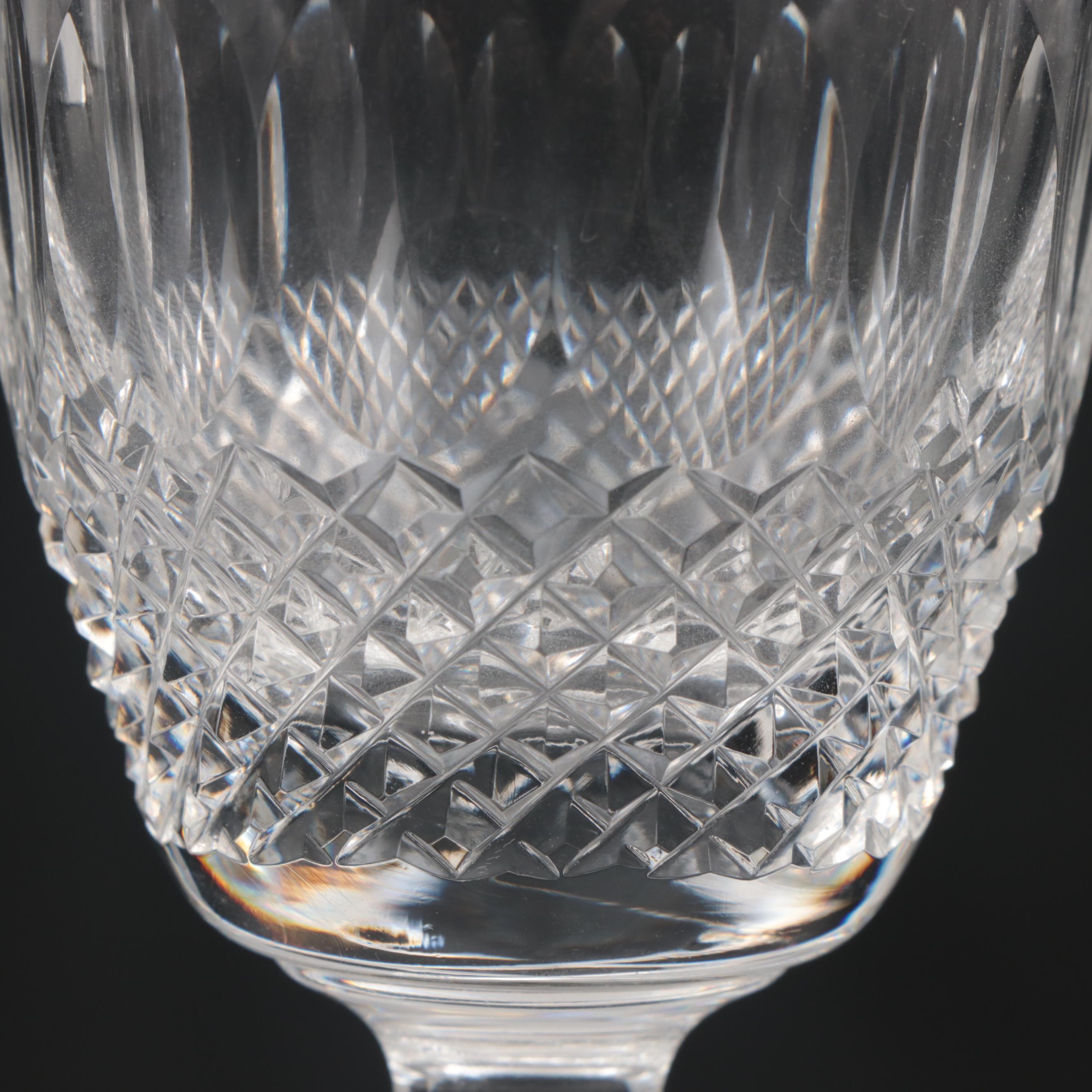 Waterford Crystal "Colleen Short Stem" White Wine and Port Wine Glasses