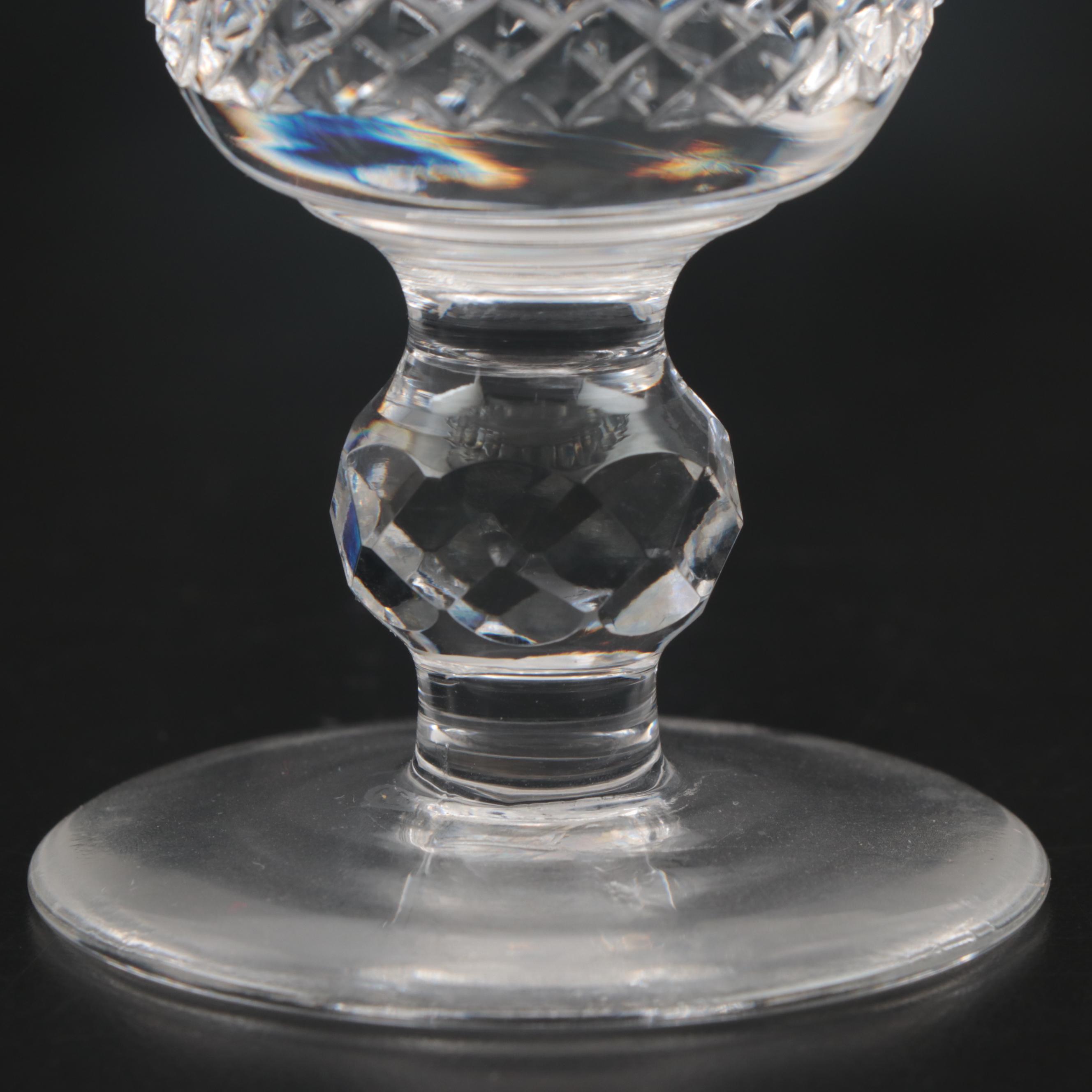 Waterford Crystal "Colleen Short Stem" White Wine and Port Wine Glasses