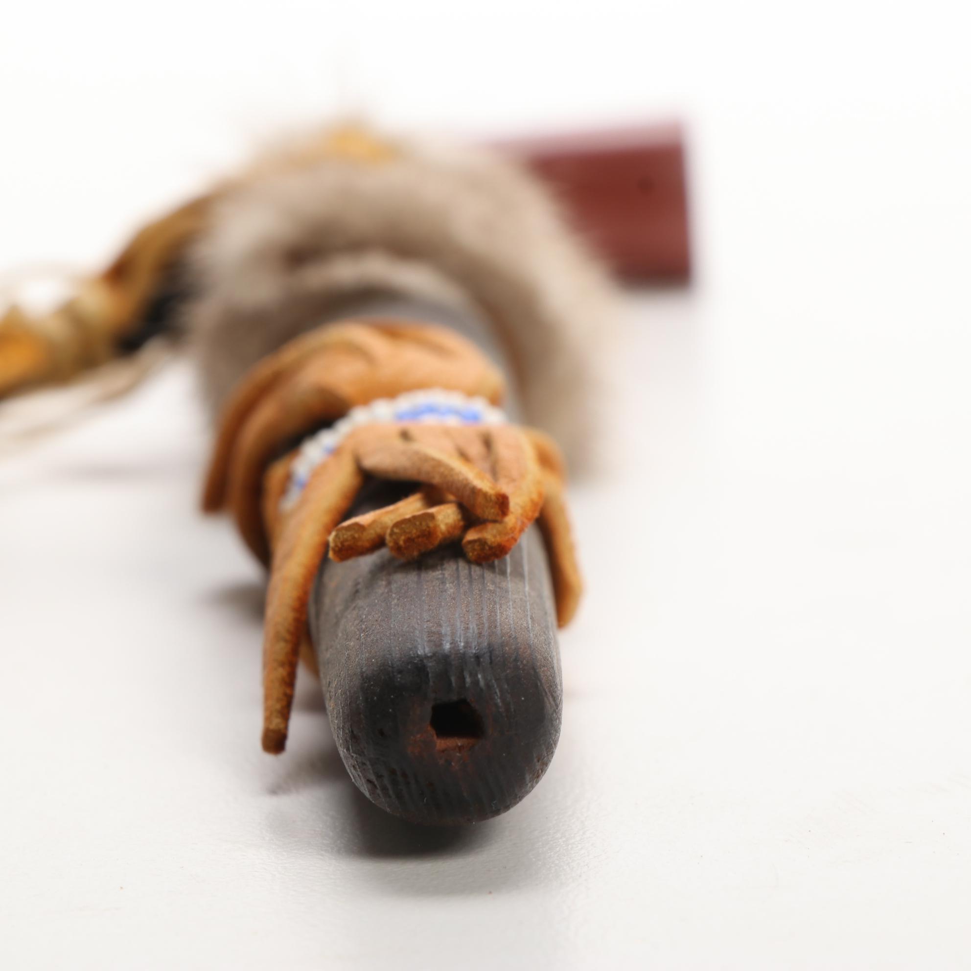 Ojibwe Crafts Totem and Sioux Carved Pipestone Pipe