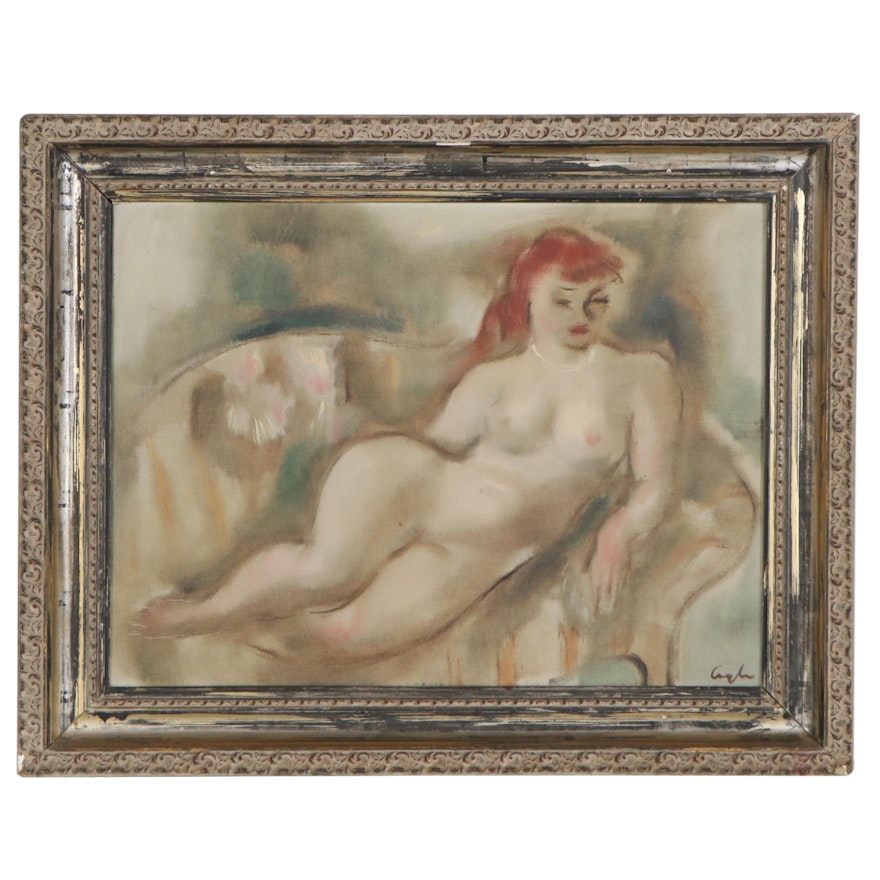 Charles Cagle Oil Painting "Pearls," Early-Mid 20th Century