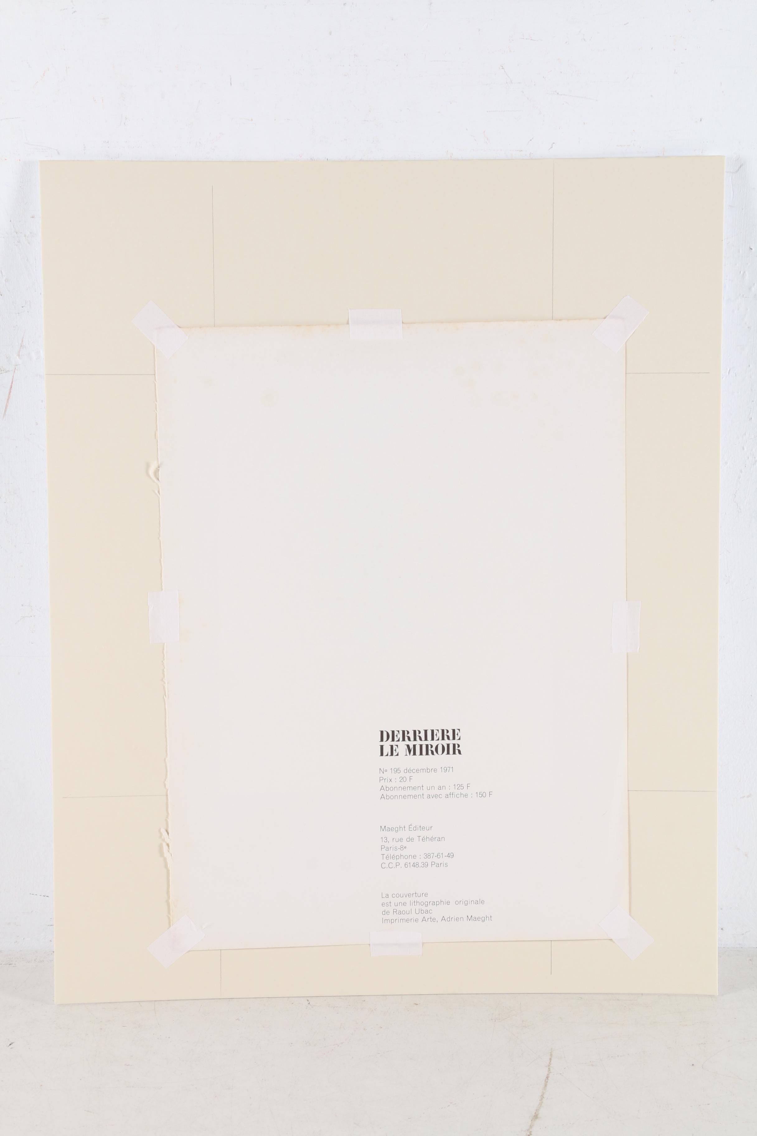 Alexander Calder Lithographic Print for "Derrière le Miroir," 1971