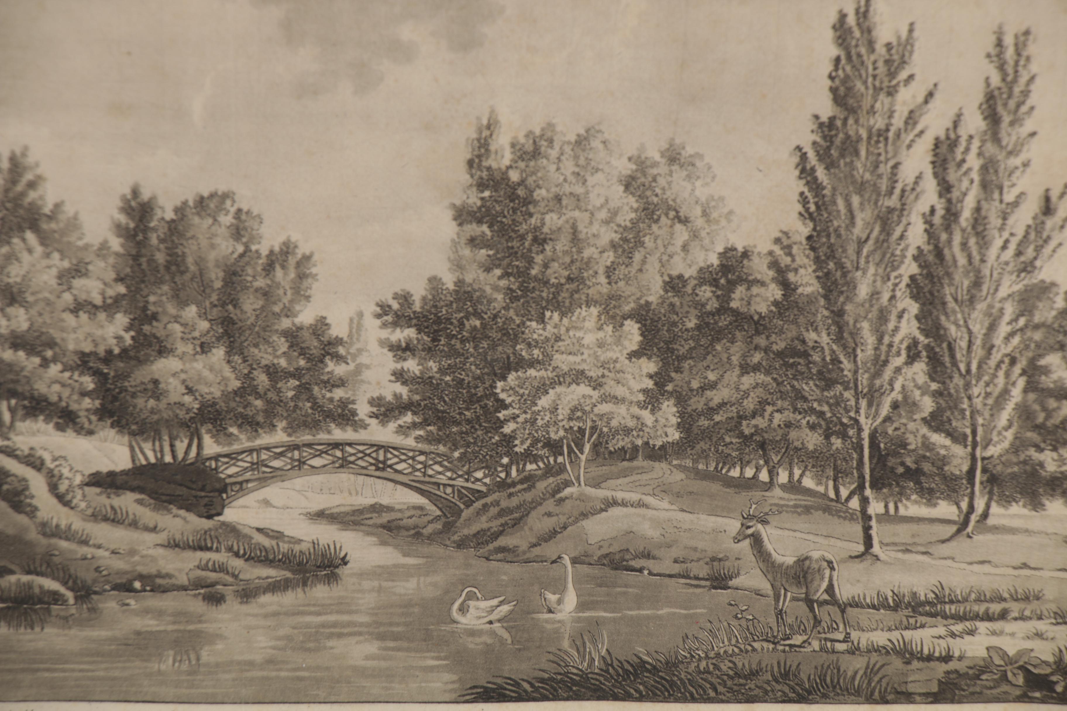 Etching with Aquatint after Berhault "Vue prise dans le Parc de Stain"