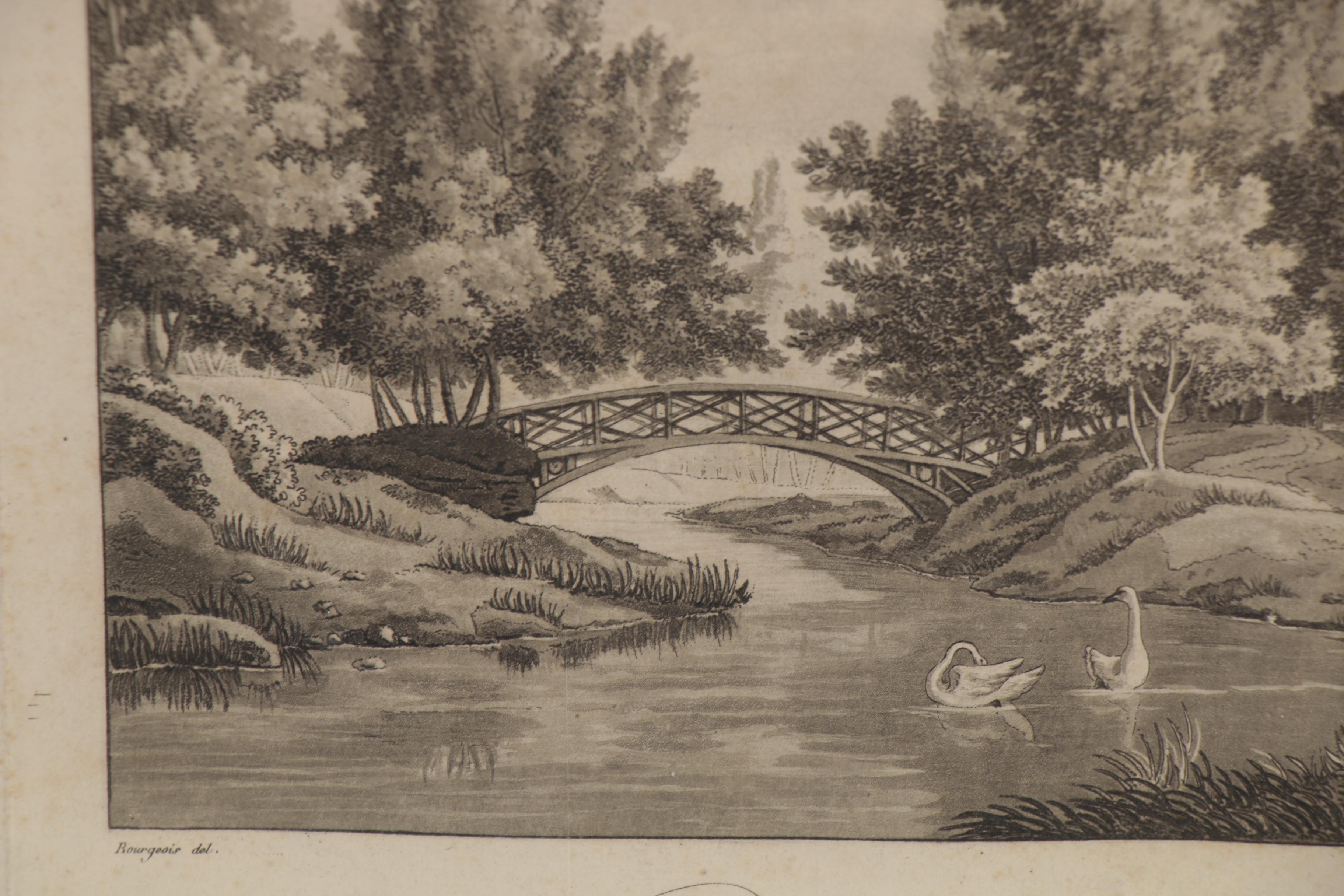 Etching with Aquatint after Berhault "Vue prise dans le Parc de Stain"