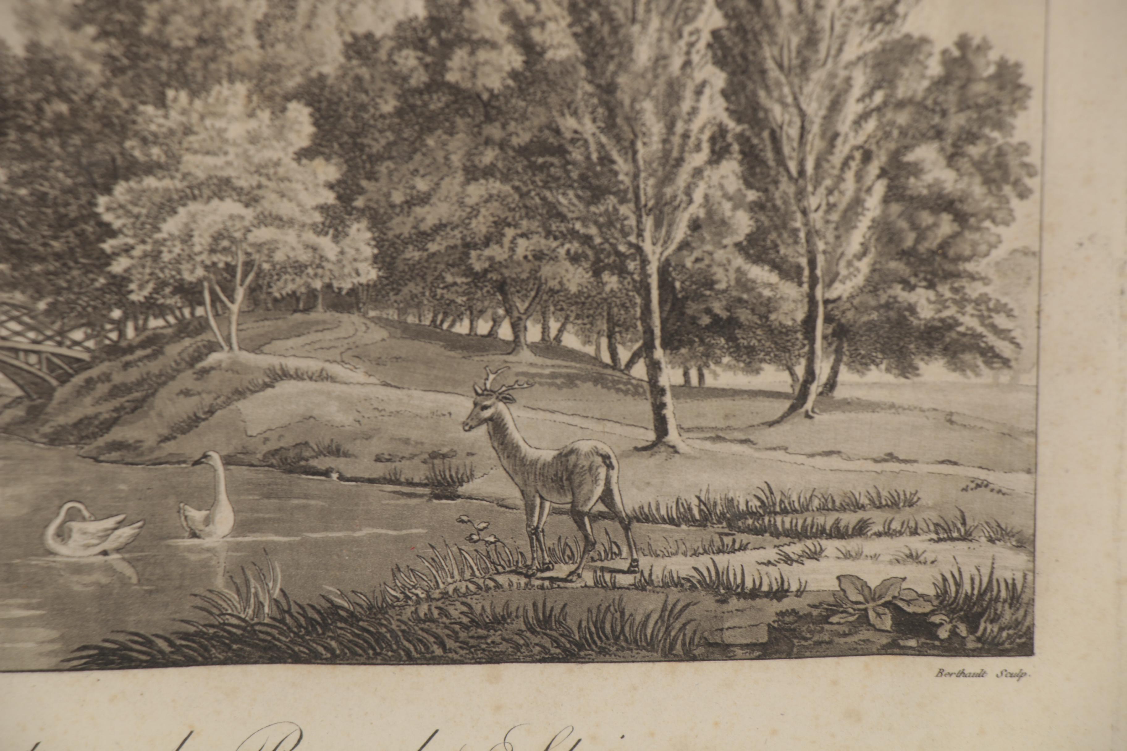 Etching with Aquatint after Berhault "Vue prise dans le Parc de Stain"