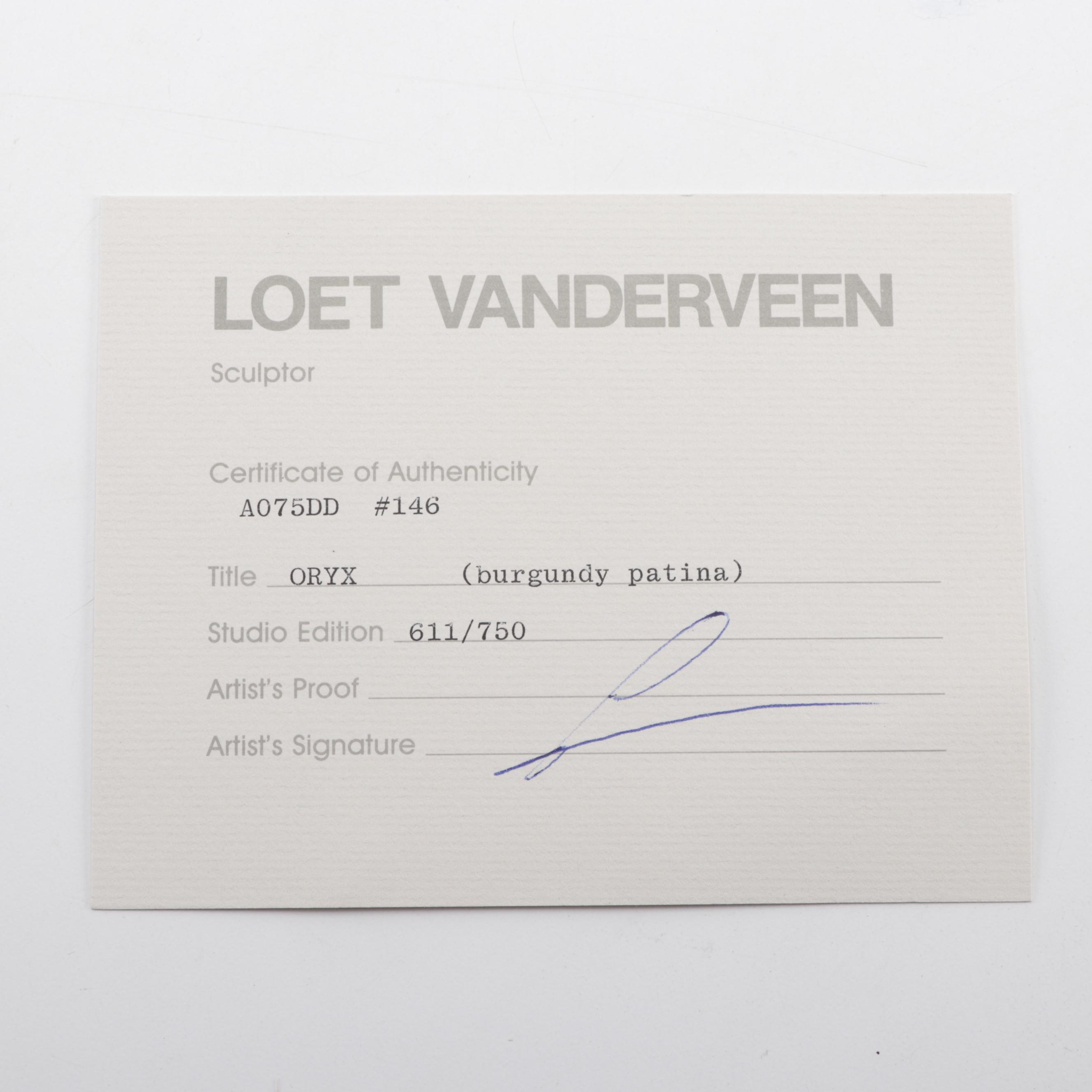 Loet Vanderveen Bronze Sculpture "Oryx"