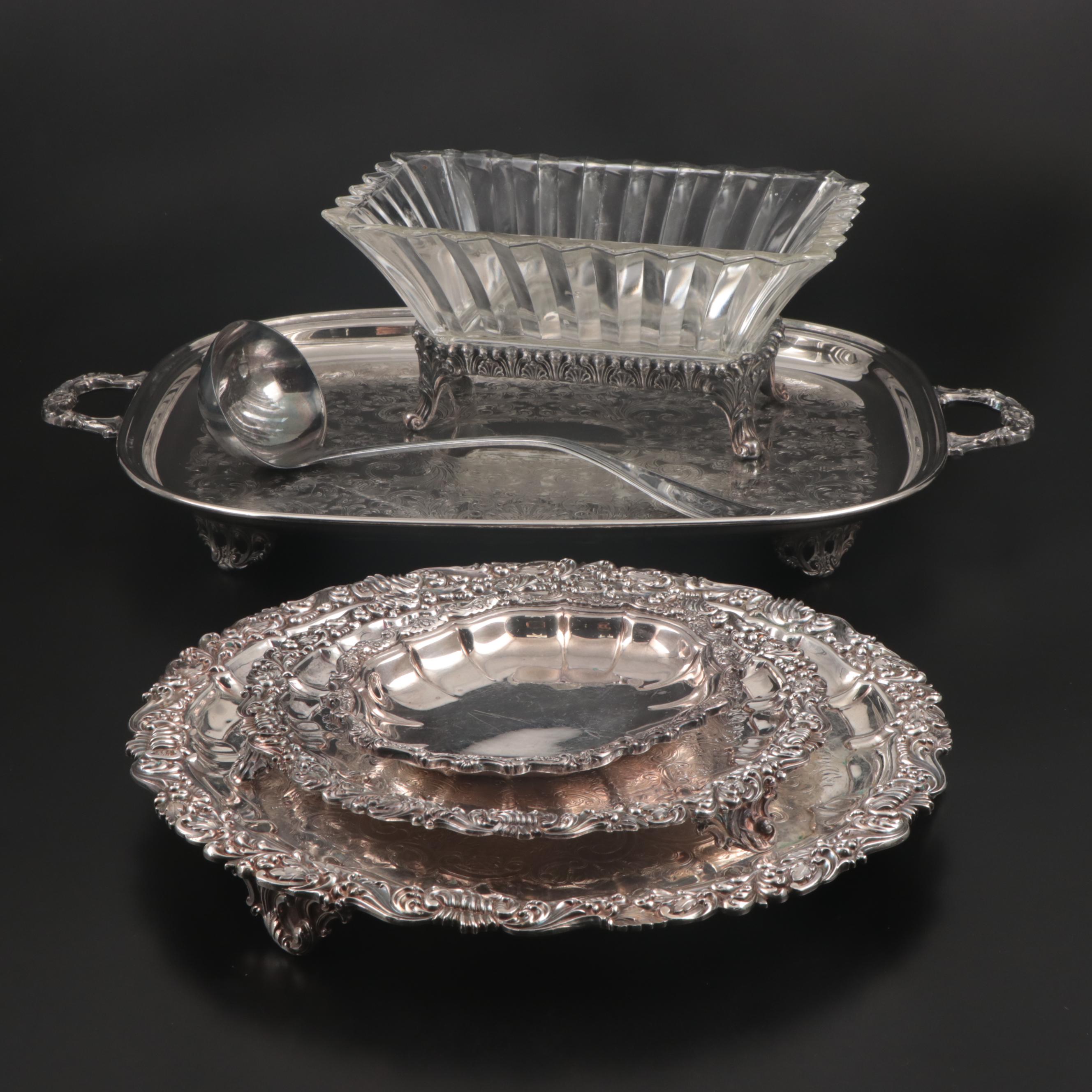 Mid-19th Century Hall & Elton Silver Plate Ladle and Other Silver Plate