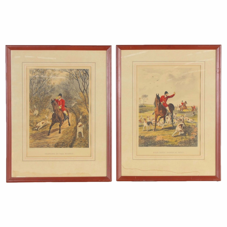 Edward Gilbert Hester Collotypes of Fox Hunting Scenes, 19th/20th Century