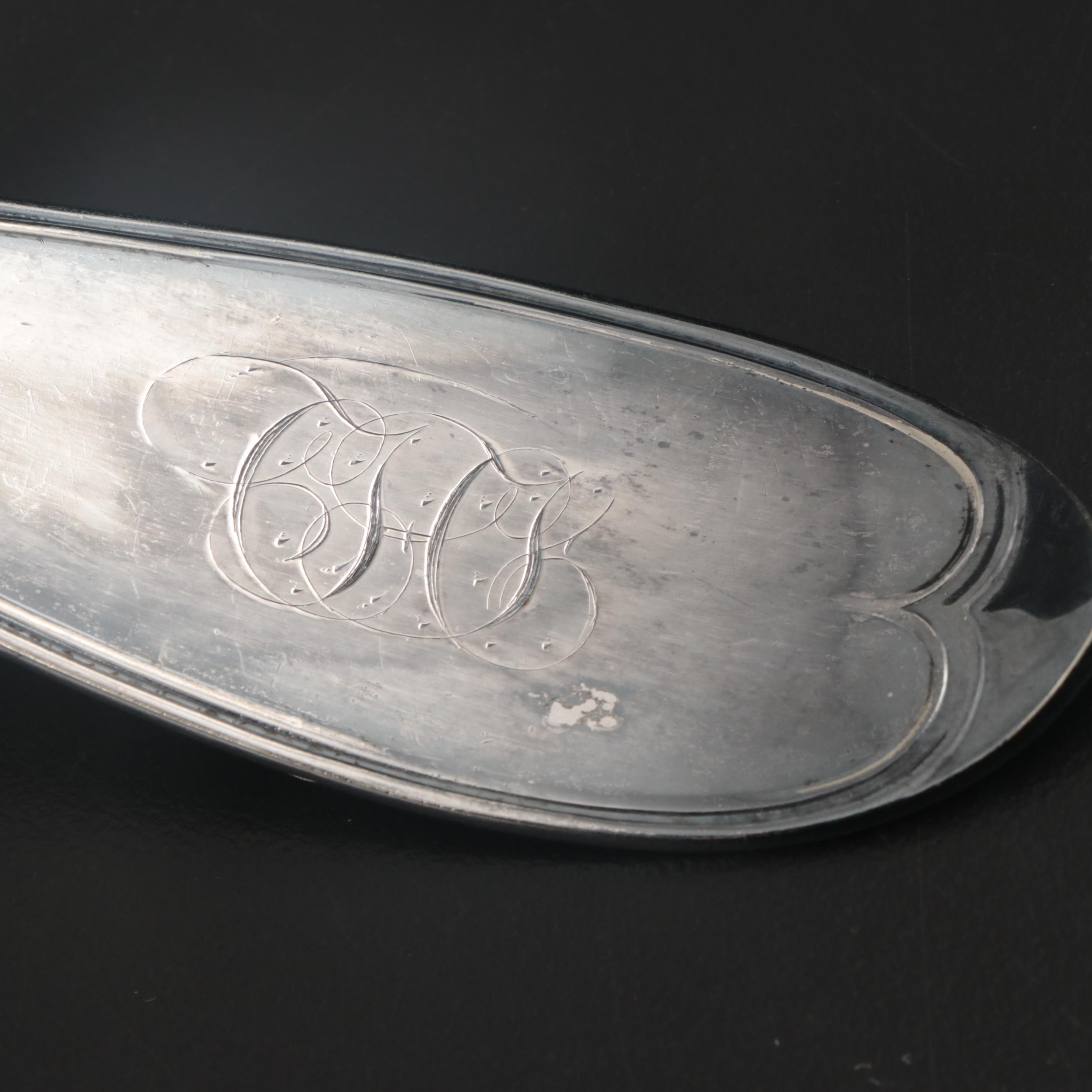 Mid-19th Century Hall & Elton Silver Plate Ladle and Other Silver Plate