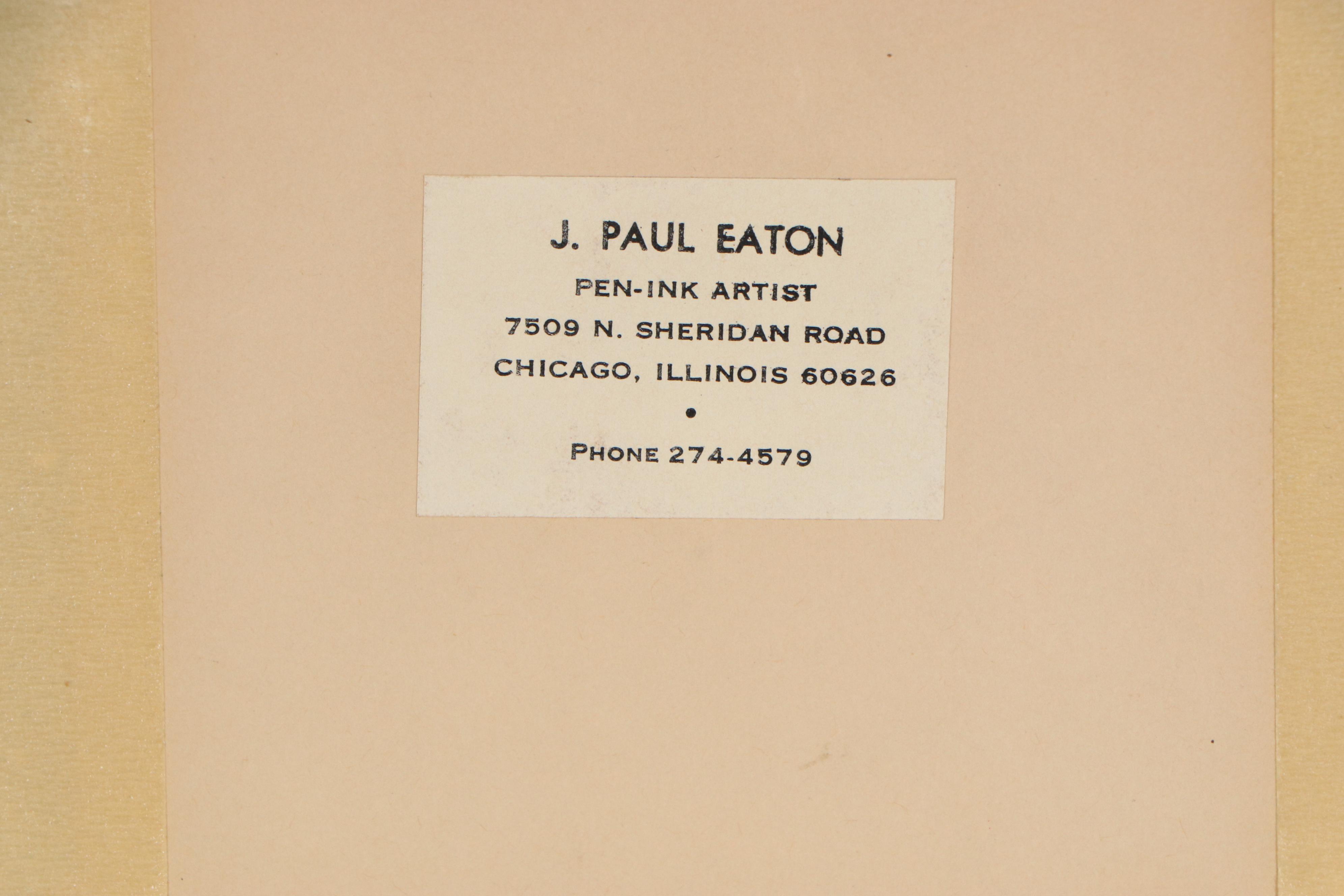 J. Paul Eaton Pen and Ink Drawings of Gazebos, Late 20th Century