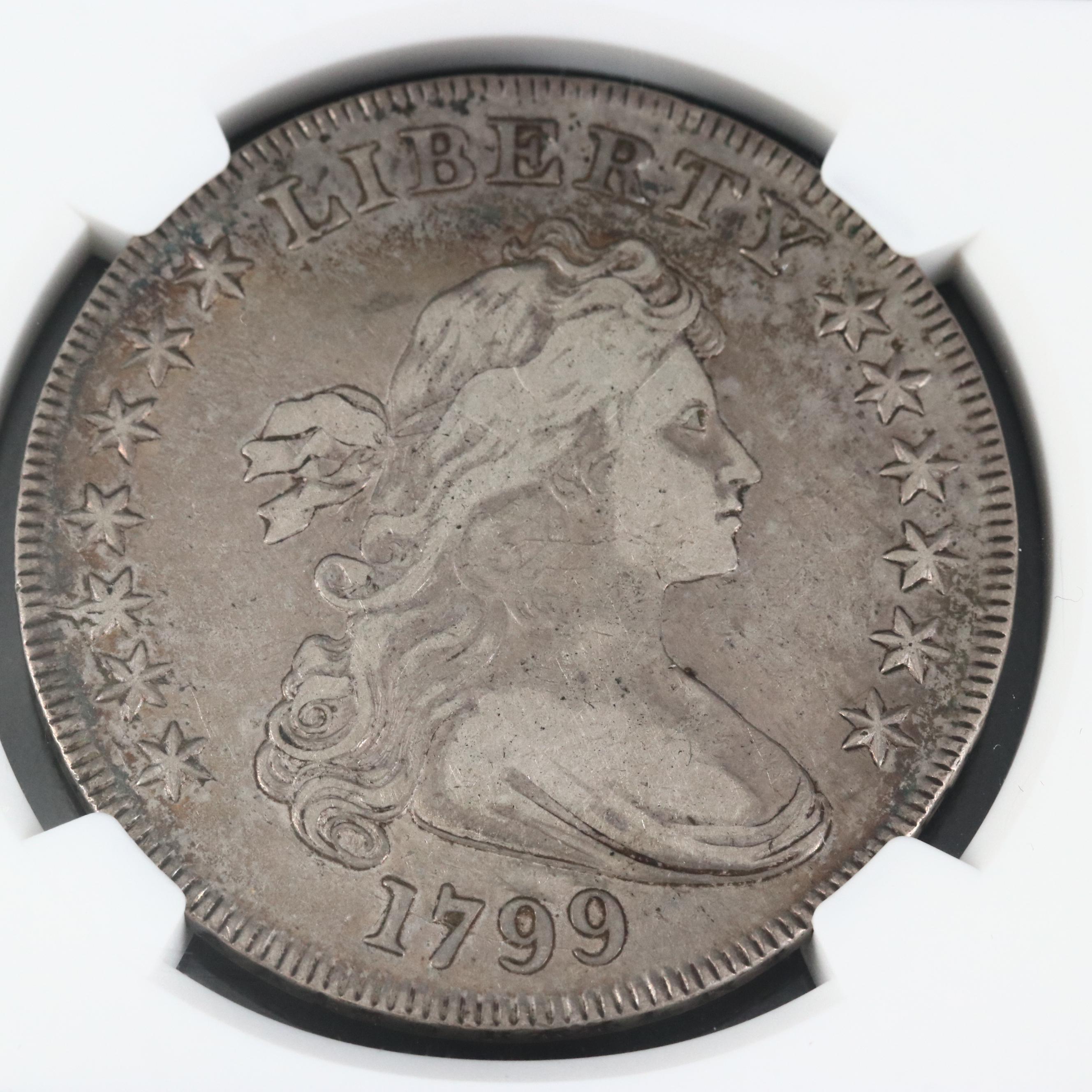 NGC Graded VF25 1799 Draped Bust Silver Dollar