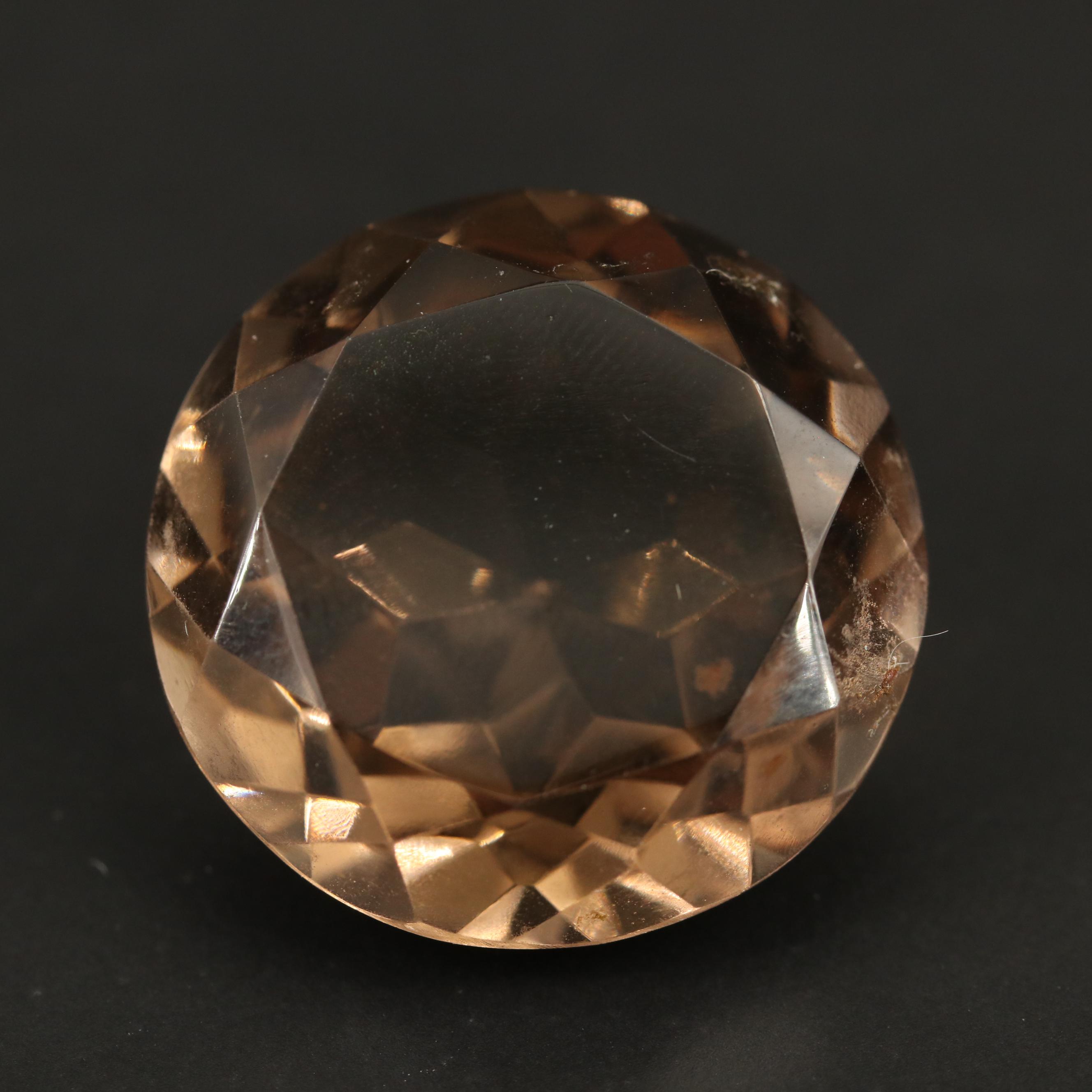 Loose 54.47 CT Round Faceted Smoky Quartz