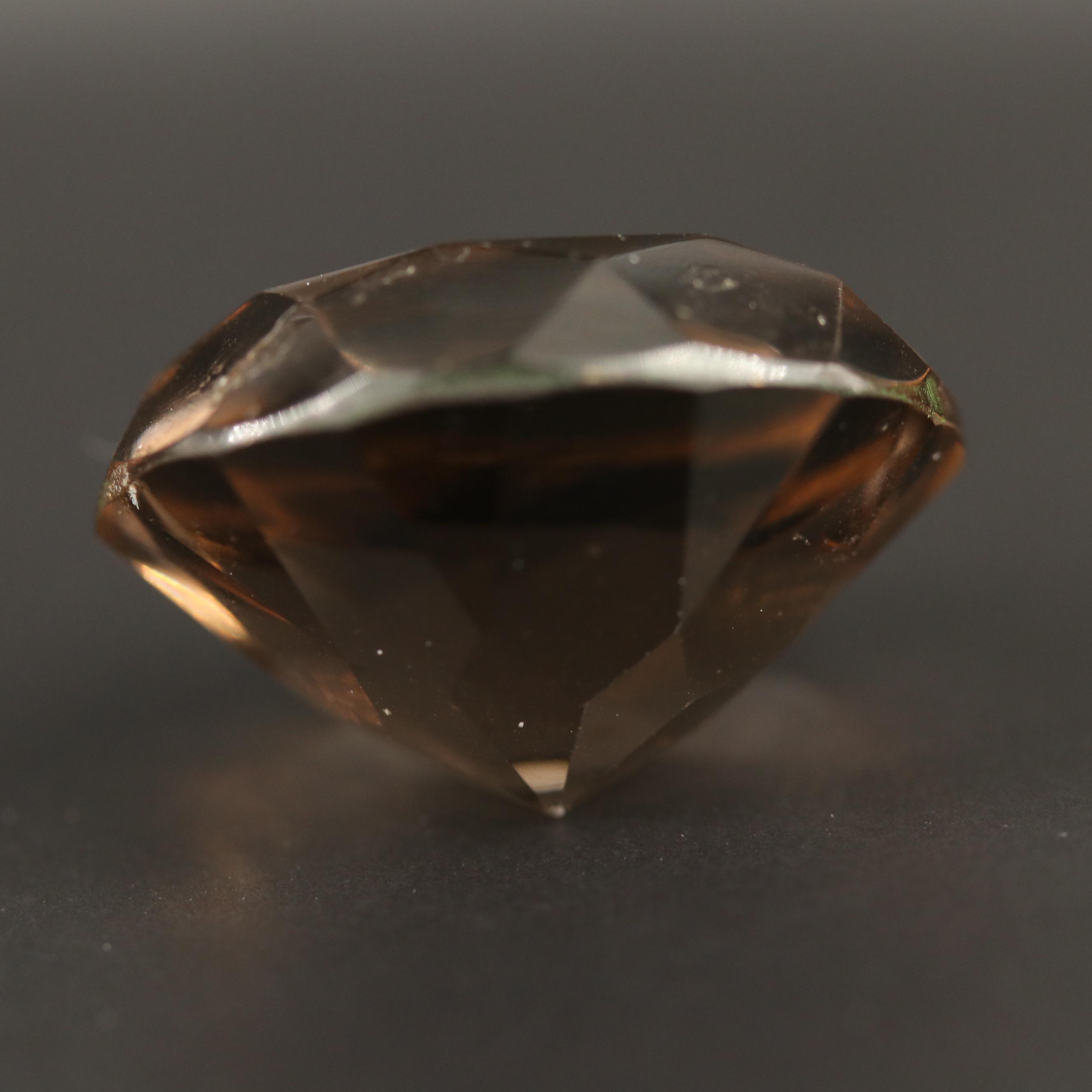 Loose 54.47 CT Round Faceted Smoky Quartz