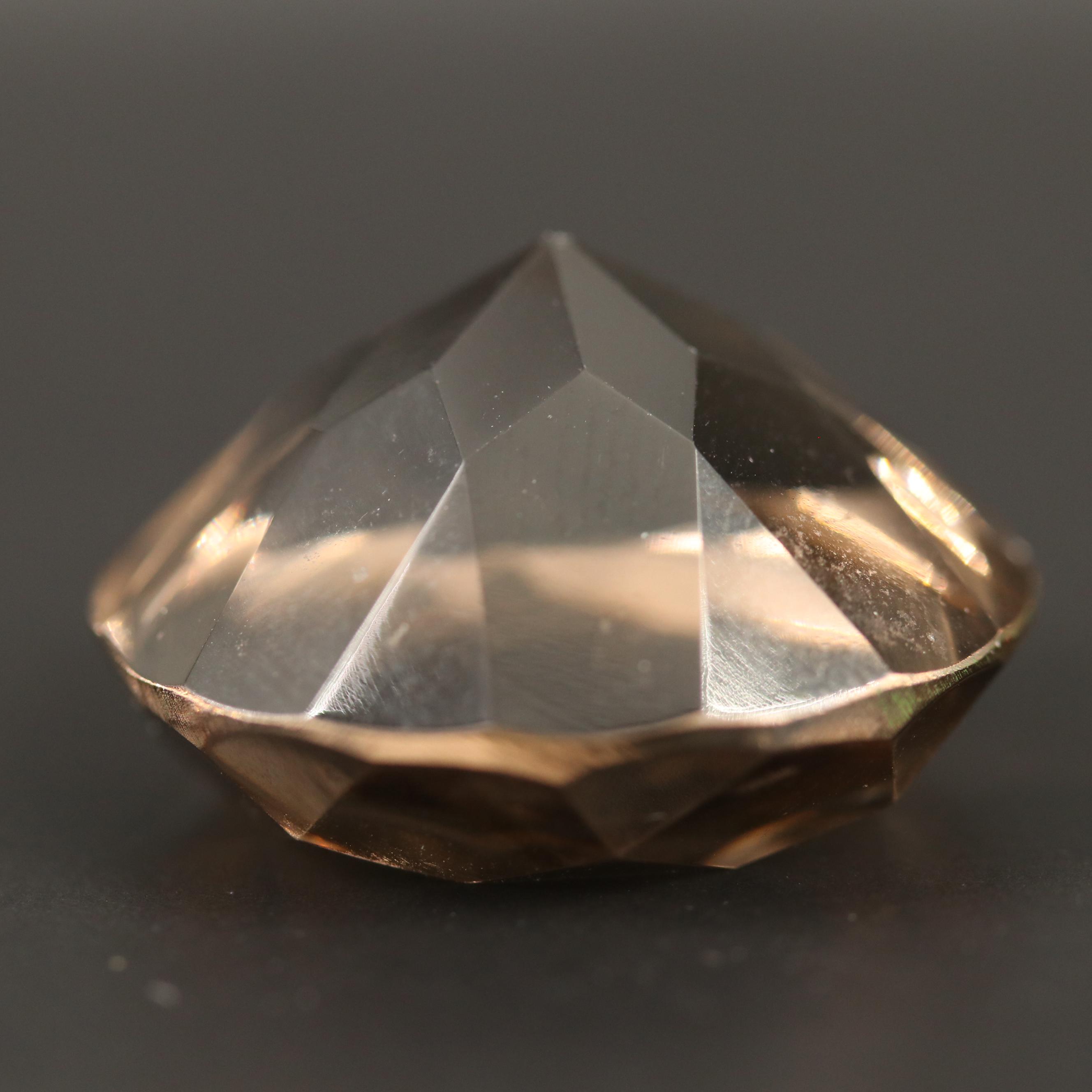 Loose 54.47 CT Round Faceted Smoky Quartz