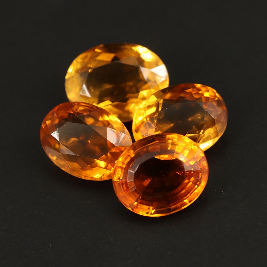 Loose 18.09 CTW Oval Faceted Citrines