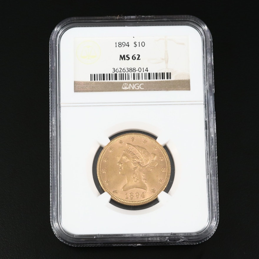 NGC Graded MS62 1894 Liberty Head $10 Gold Eagle