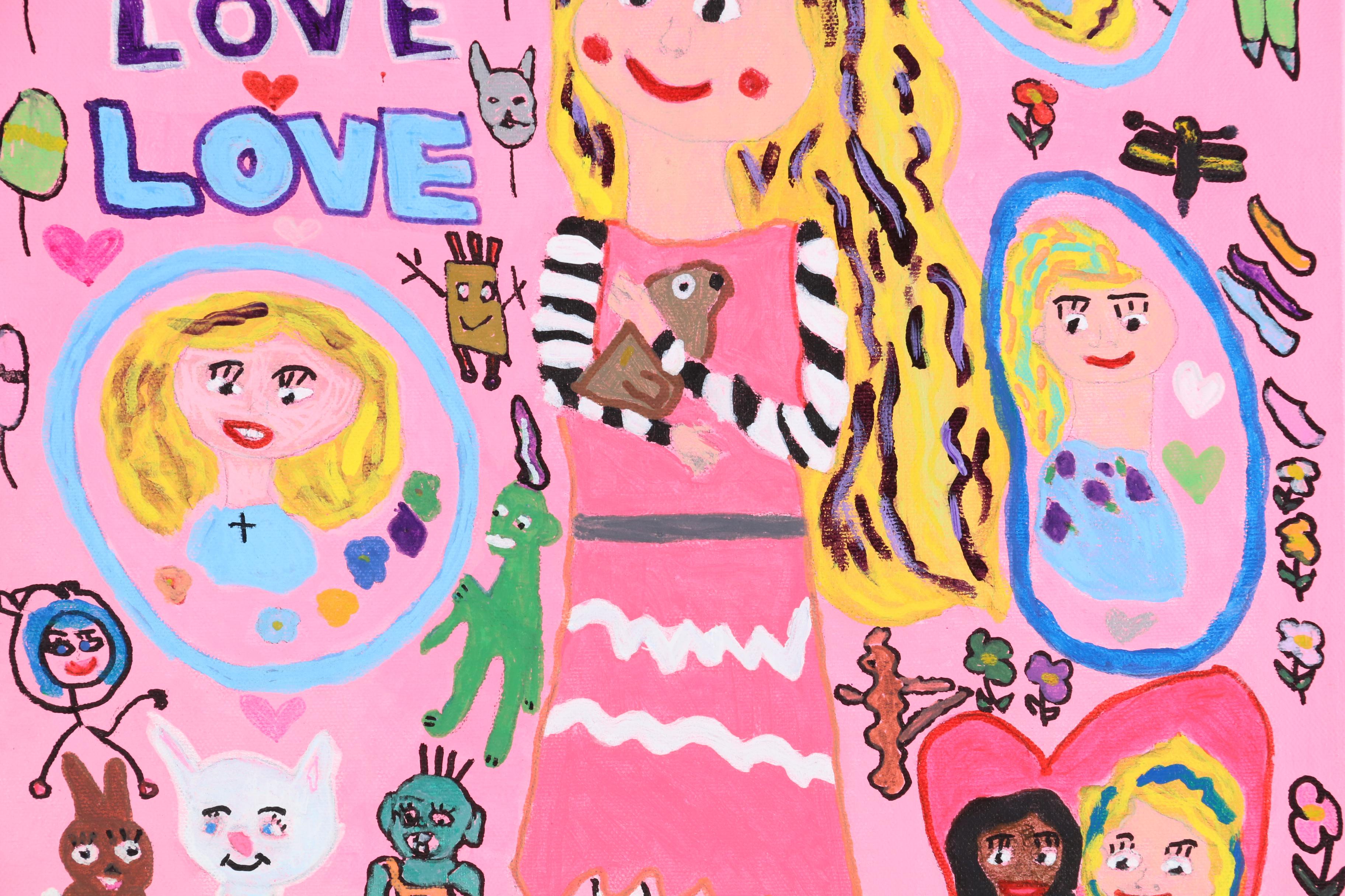 Carolyn Wilder Outsider Art Acrylic Painting, 21st Century