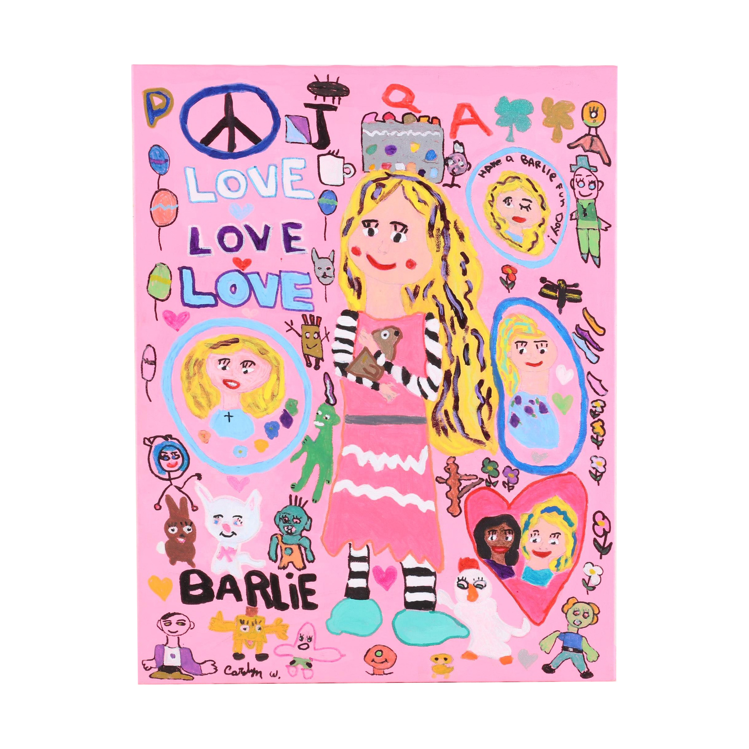 Carolyn Wilder Outsider Art Acrylic Painting, 21st Century