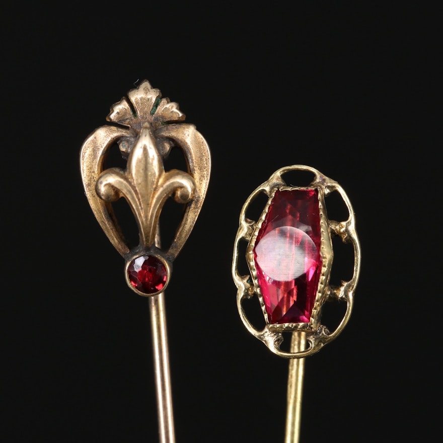 Circa 1915 Georg L. Paine & Co. Glass Stick Pins