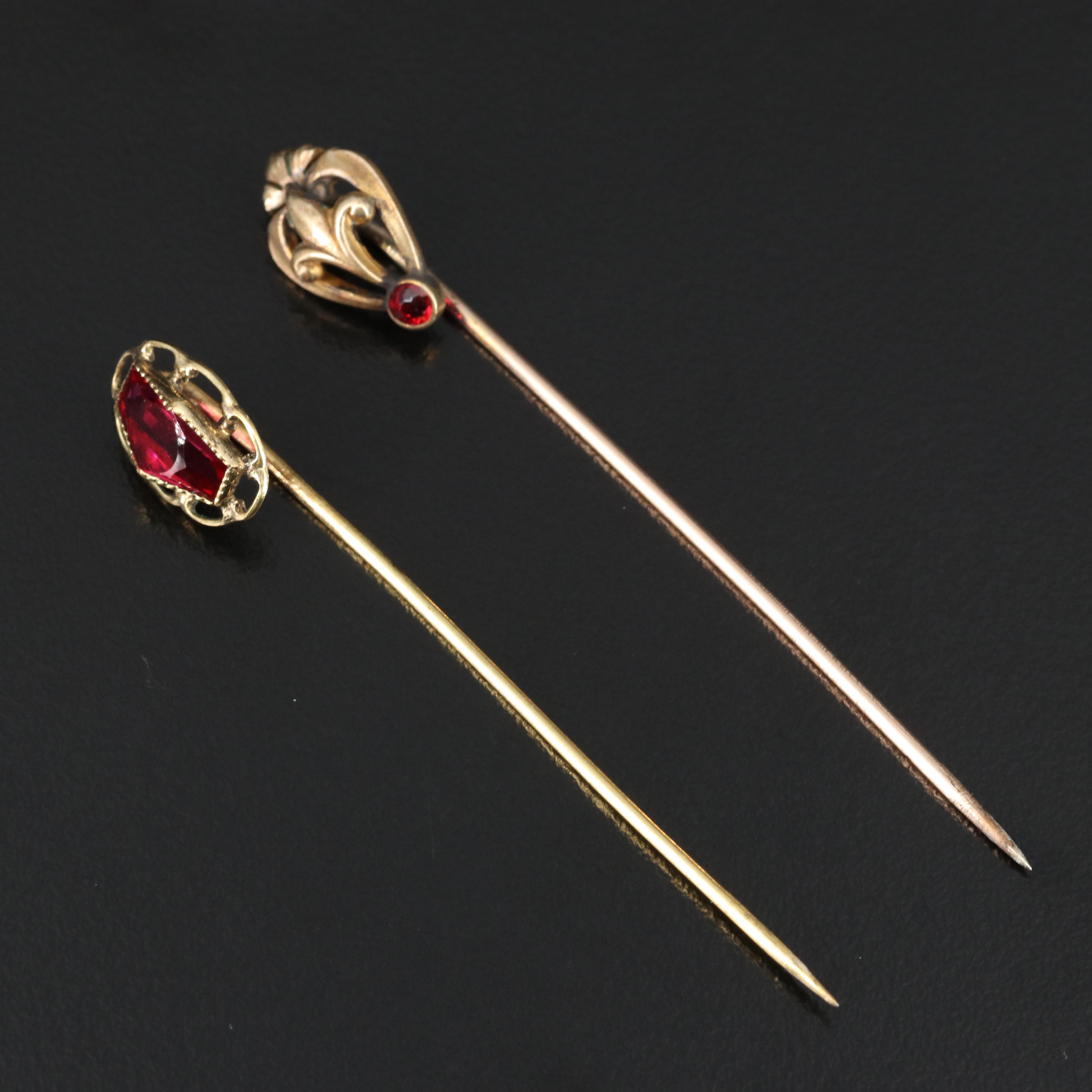Circa 1915 Georg L. Paine & Co. Glass Stick Pins