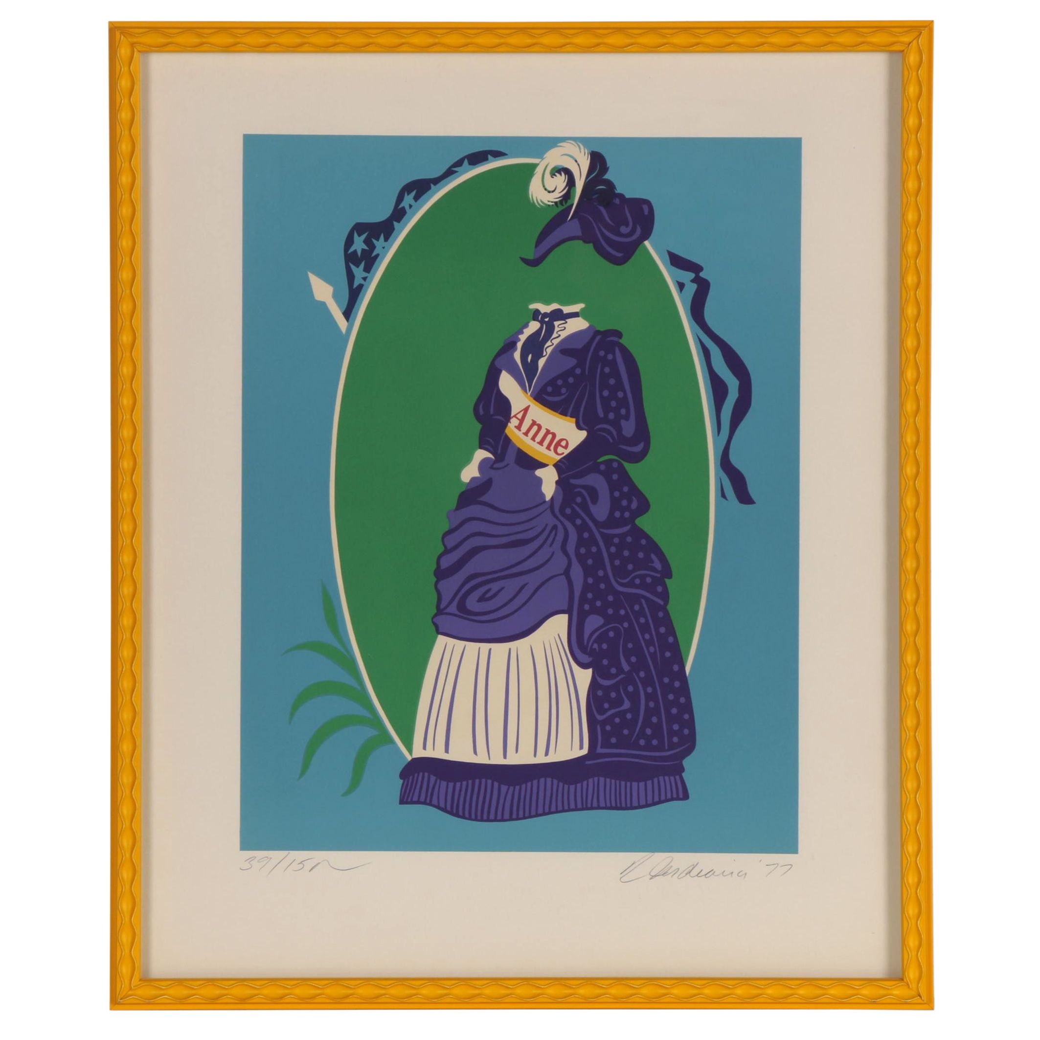 Robert Indiana Lithograph "Anne," 1977